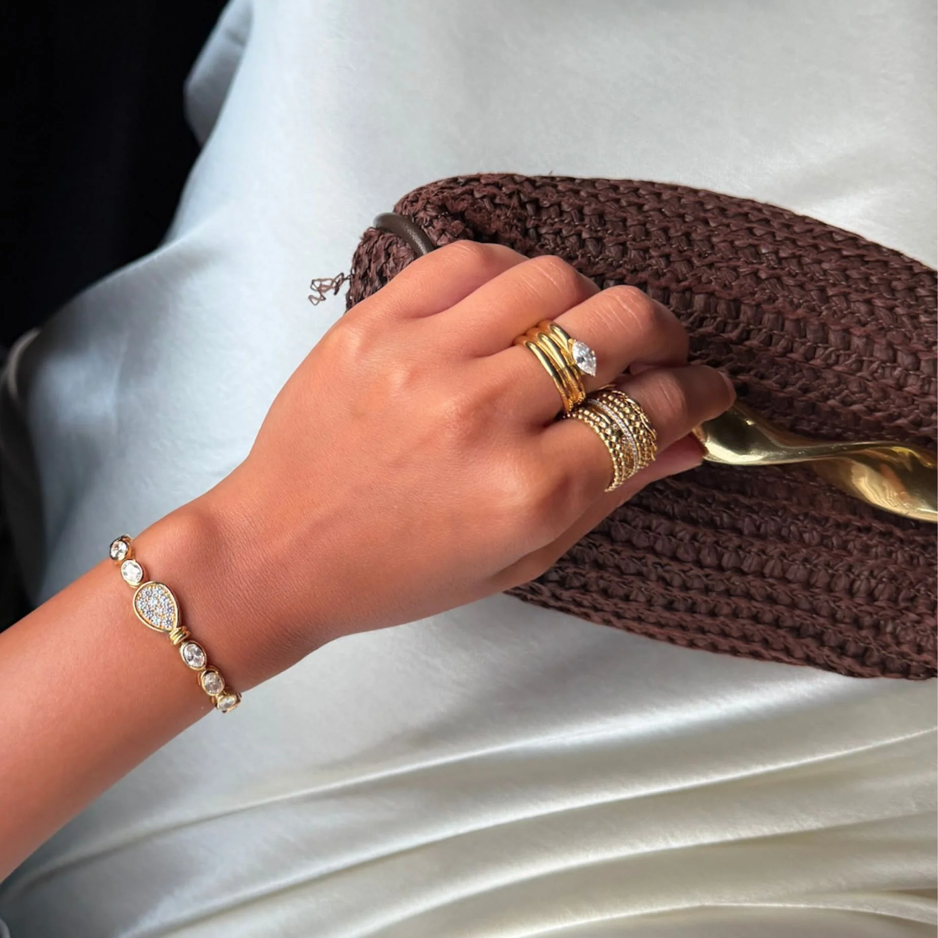 Emilia Double Band Stone Ring - Image 2
