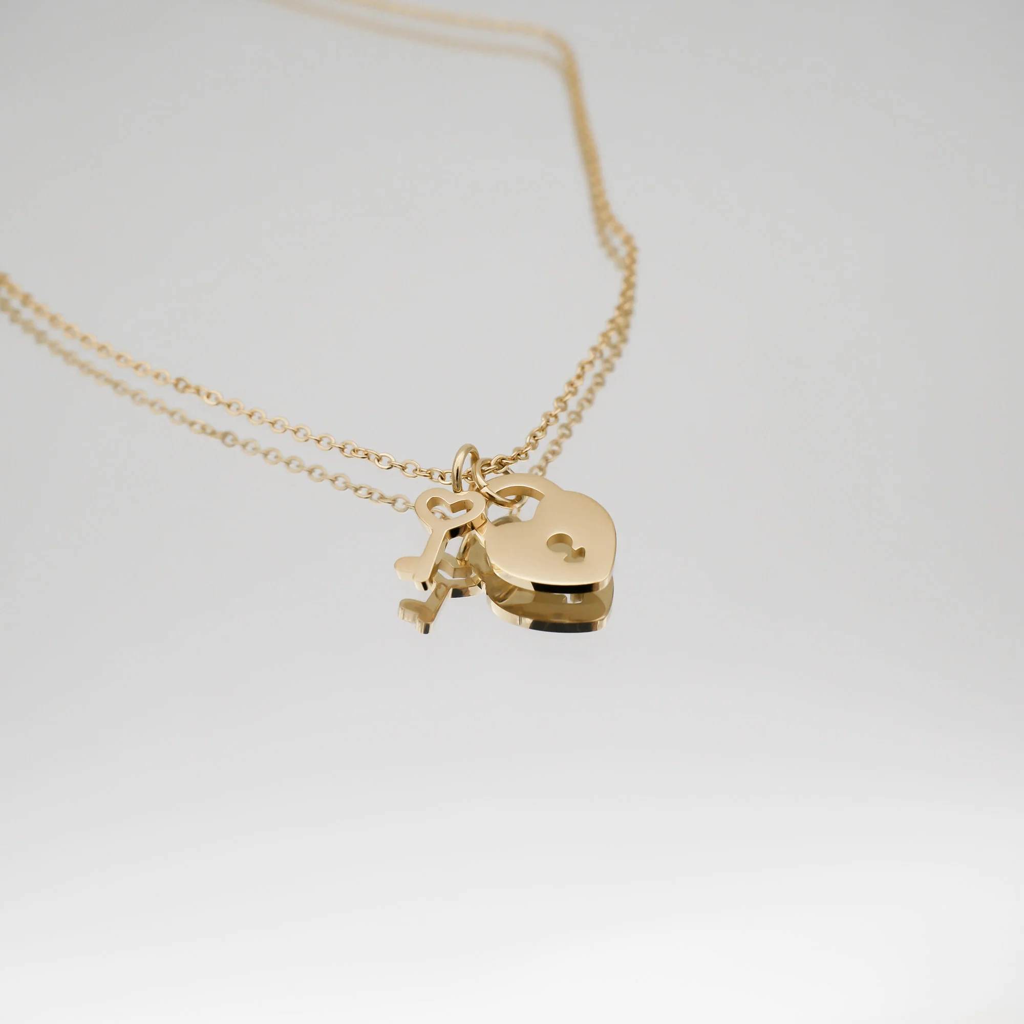 Akira Lock & Key Layered Necklace - Image 3