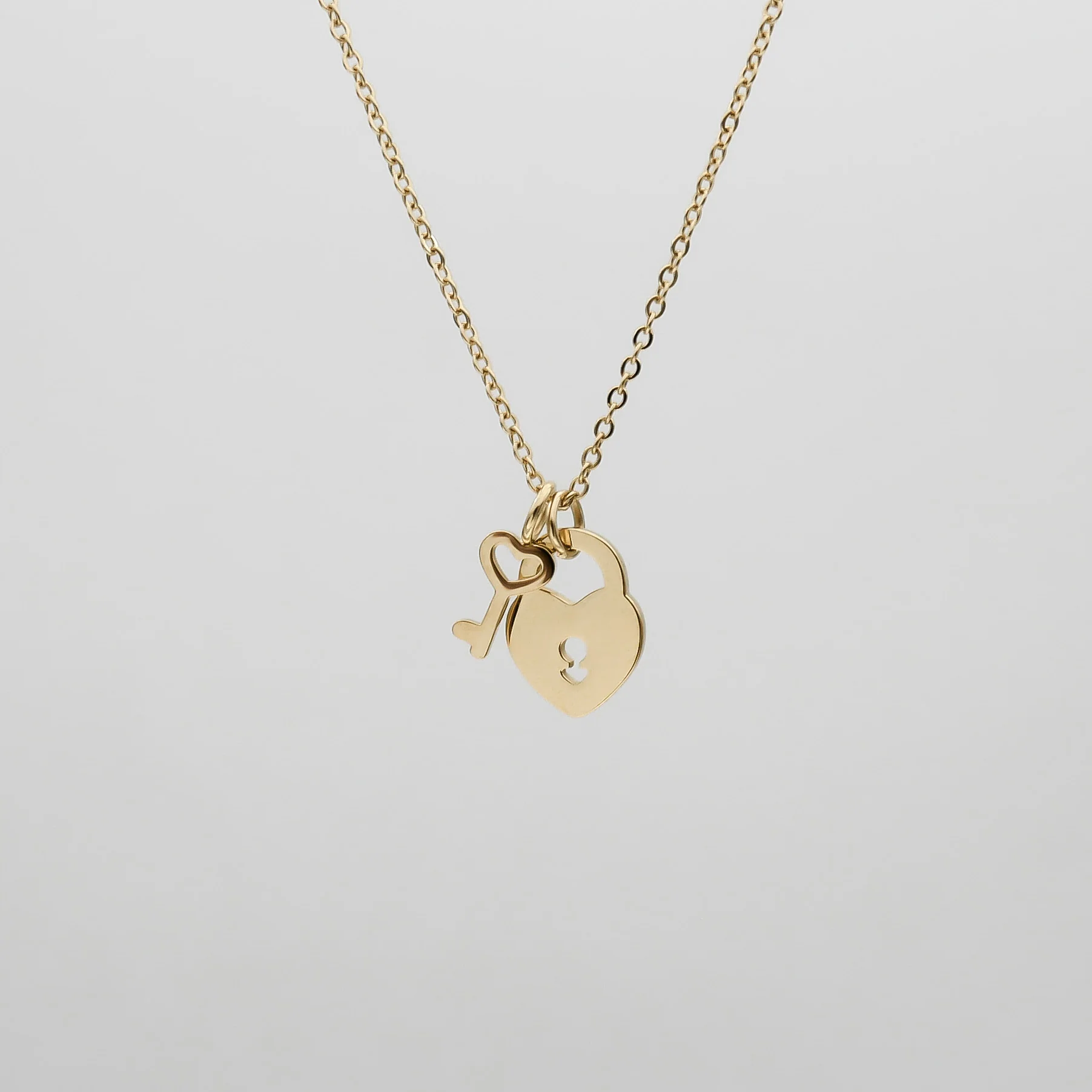 Akira Lock & Key Layered Necklace - Image 4