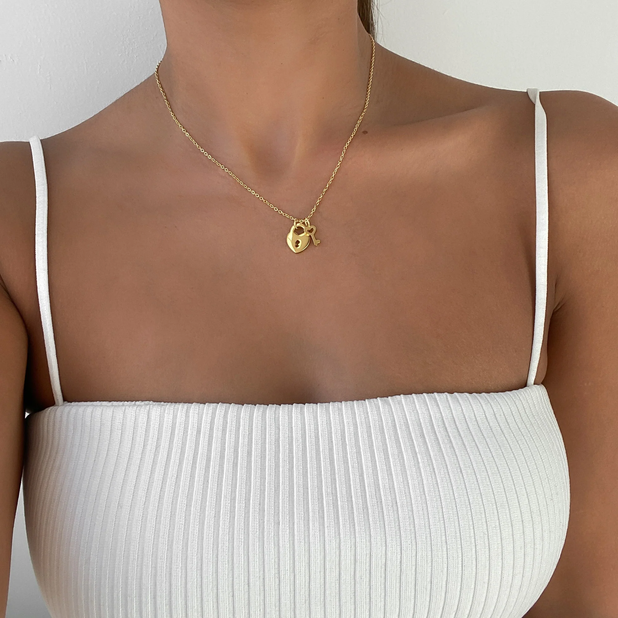 Akira Lock & Key Layered Necklace - Image 5
