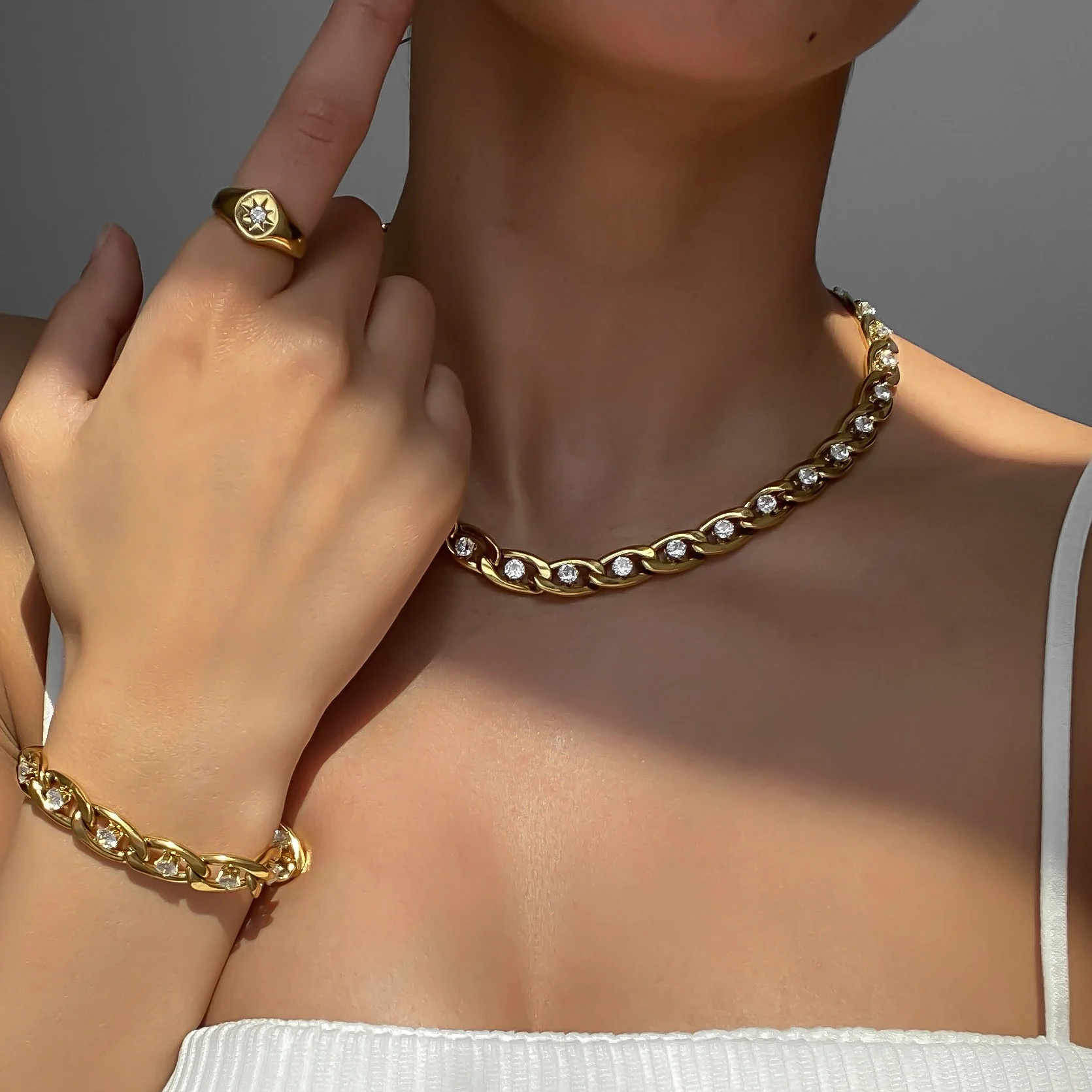 Alina CZ Chain Necklace - Image 2