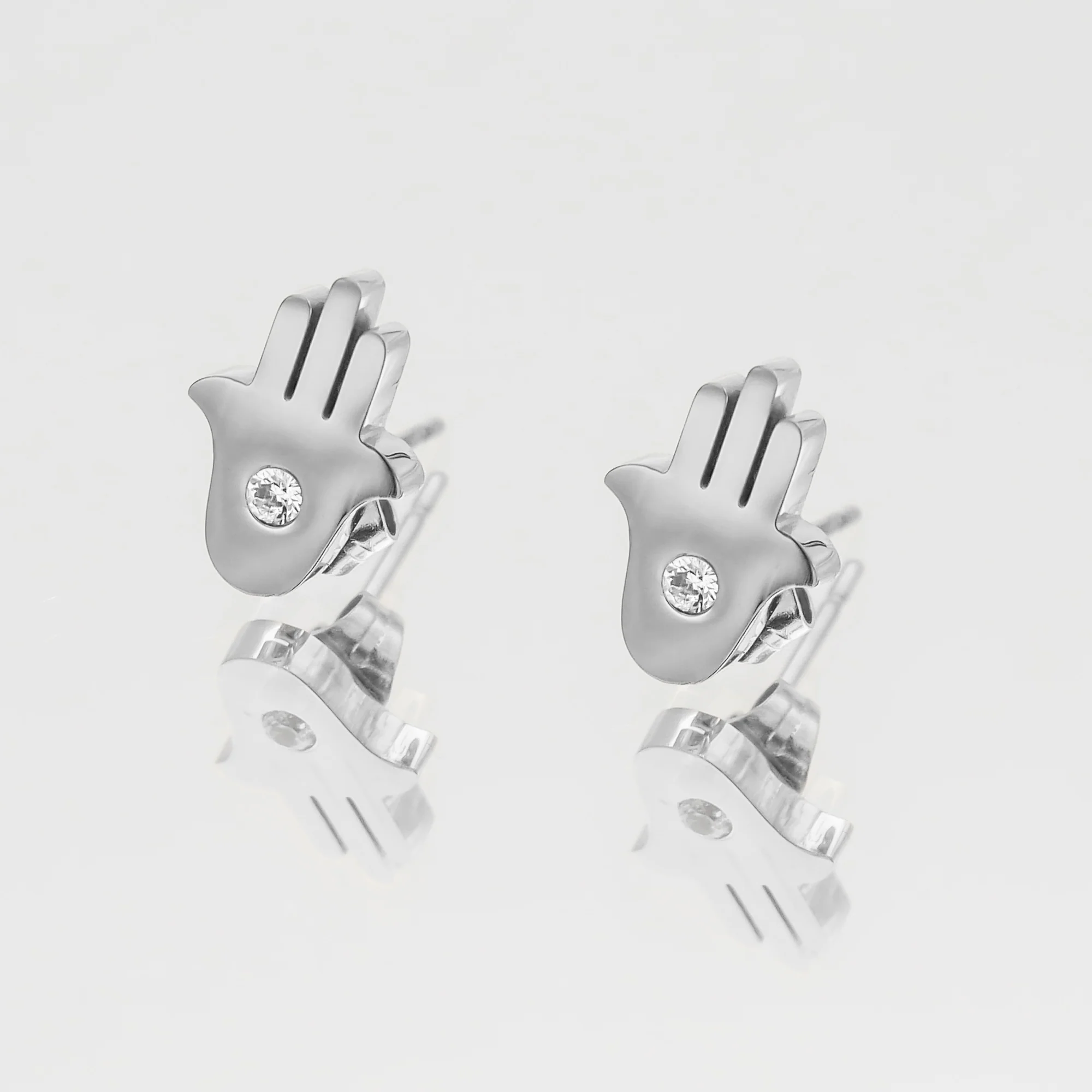 Amalie Hand of Hamsa Stud Earrings - Image 2