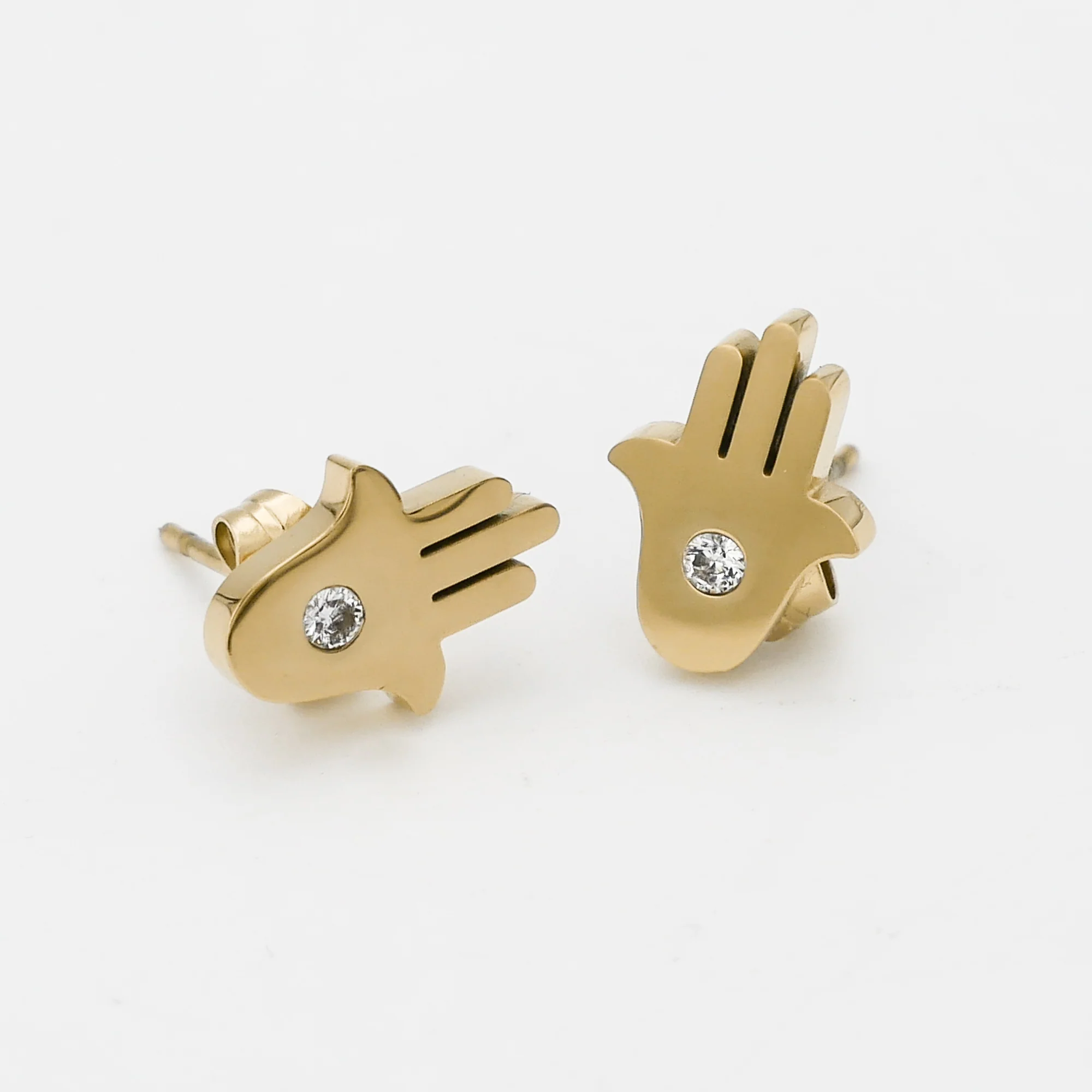 Amalie Hand of Hamsa Stud Earrings - Image 3