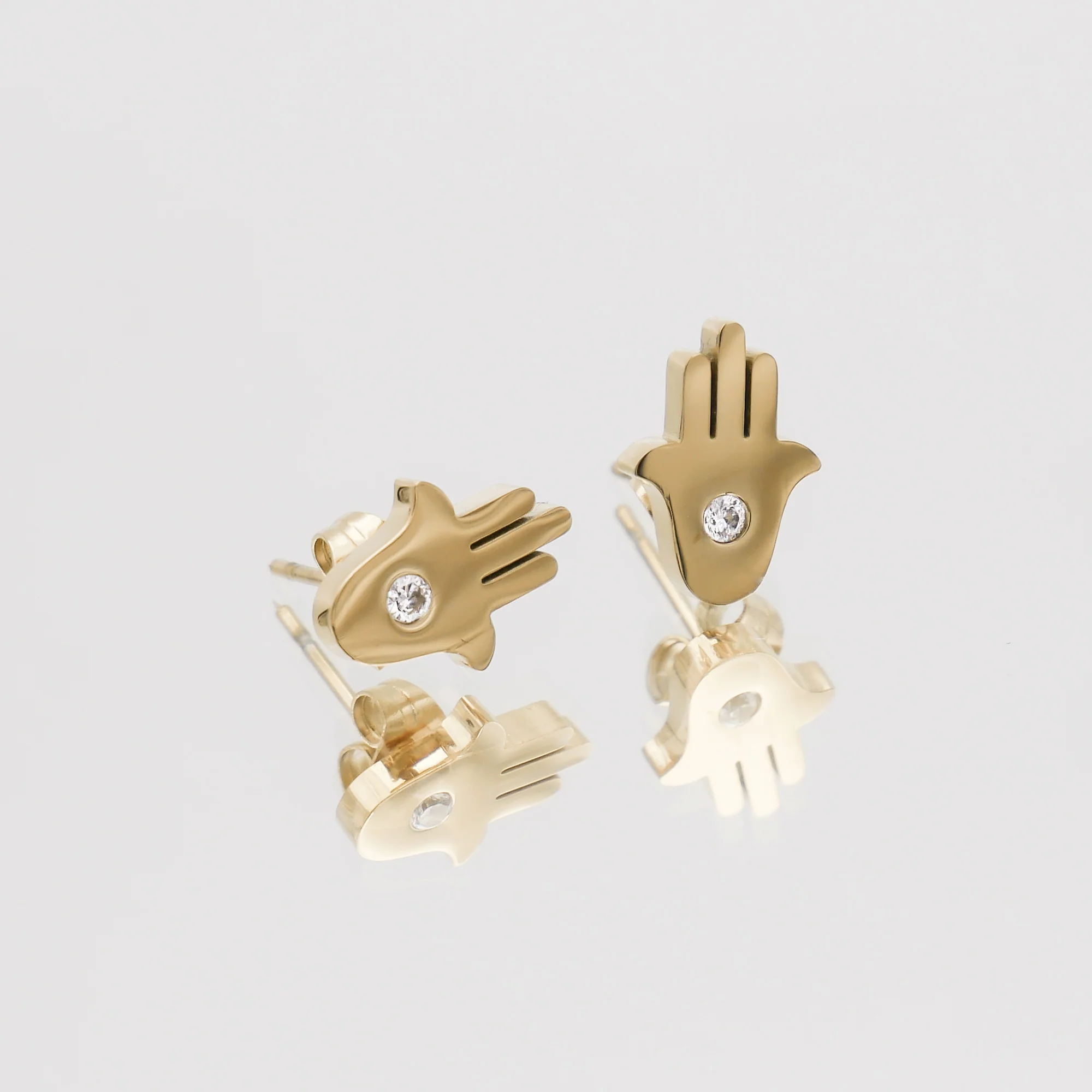 Amalie Hand of Hamsa Stud Earrings - Image 4