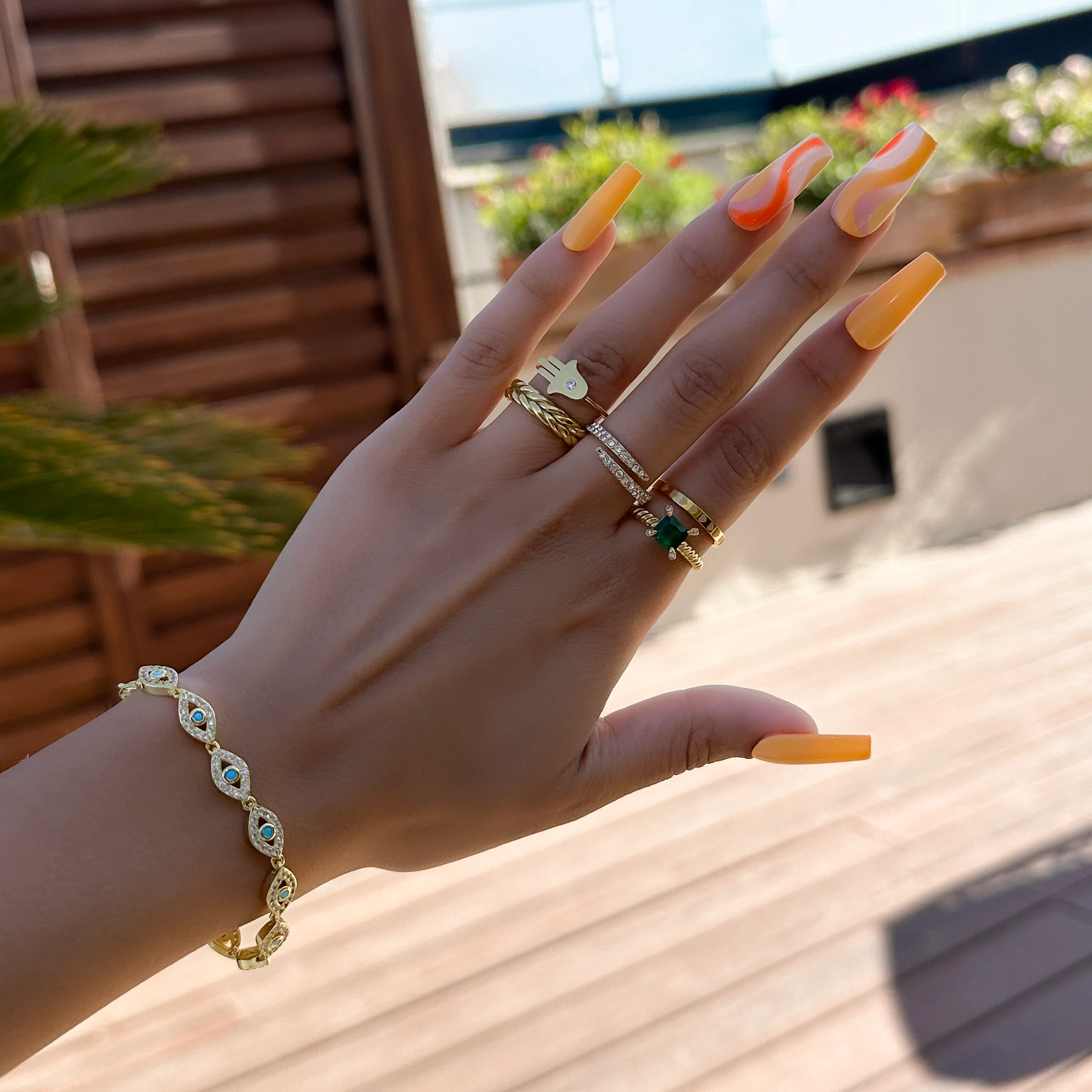 Amalie Hand of Hamsa Ring - Image 2