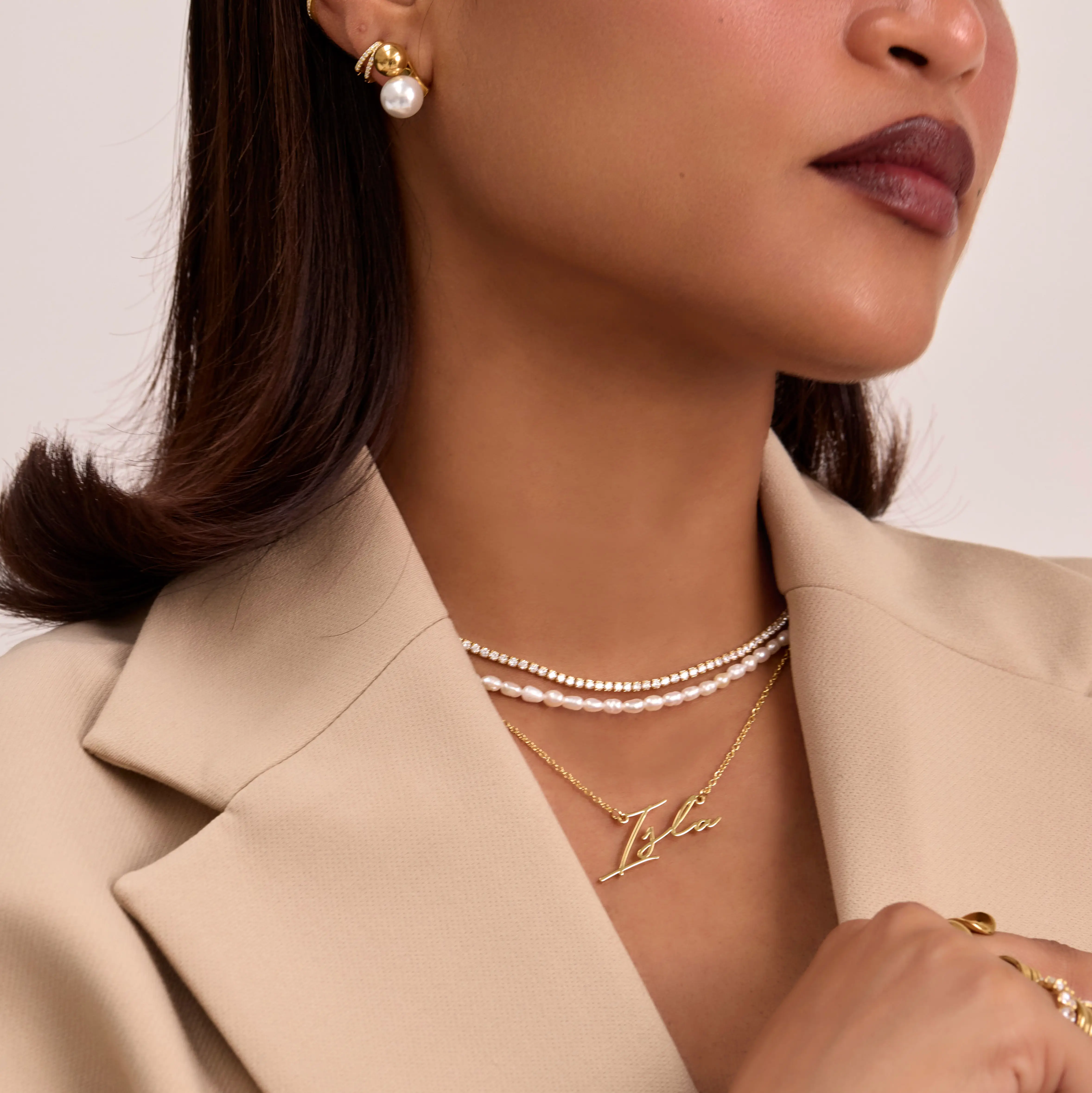 Amelie Dainty Pearl Necklace - Image 4