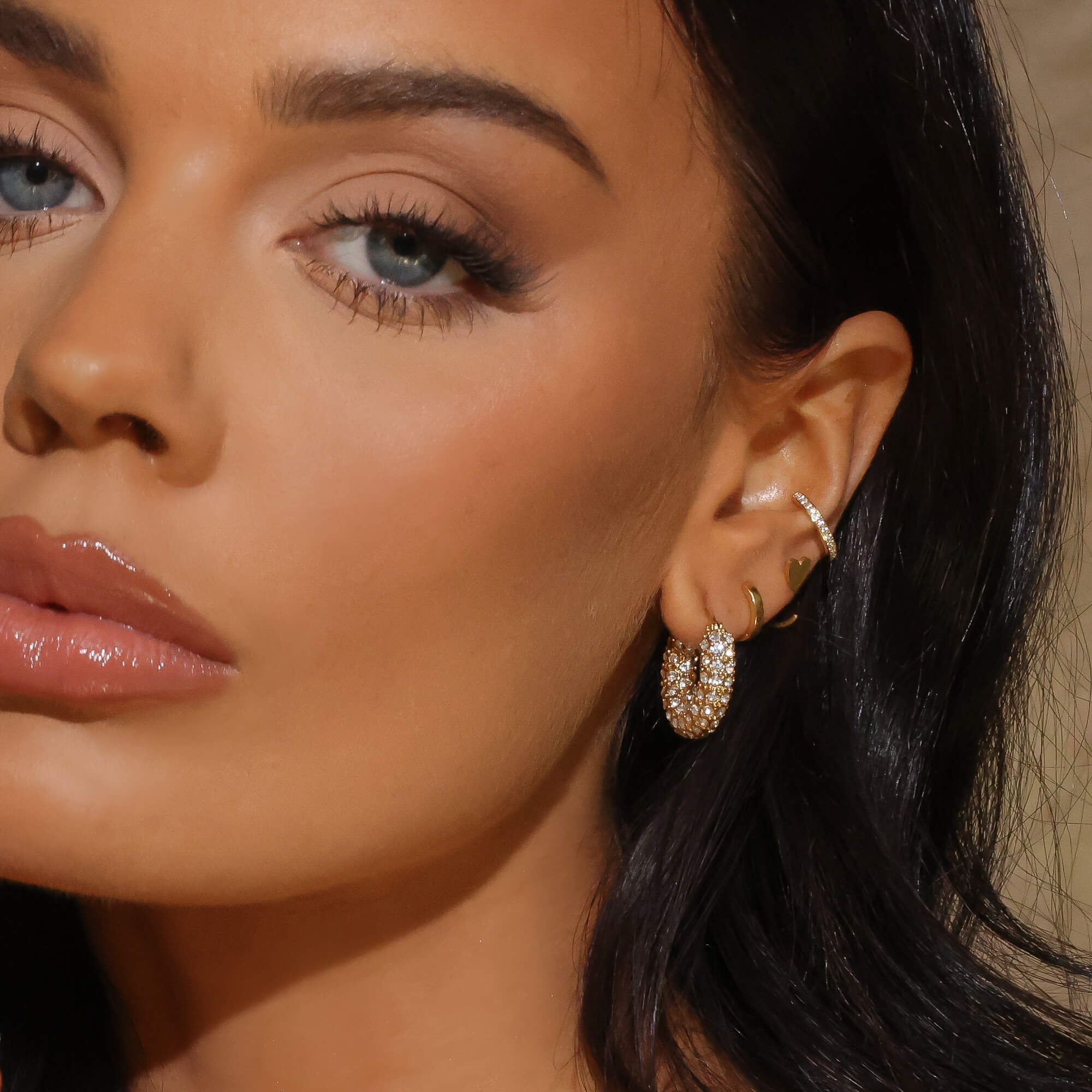 Amiya CZ Hoop Earrings - Image 3