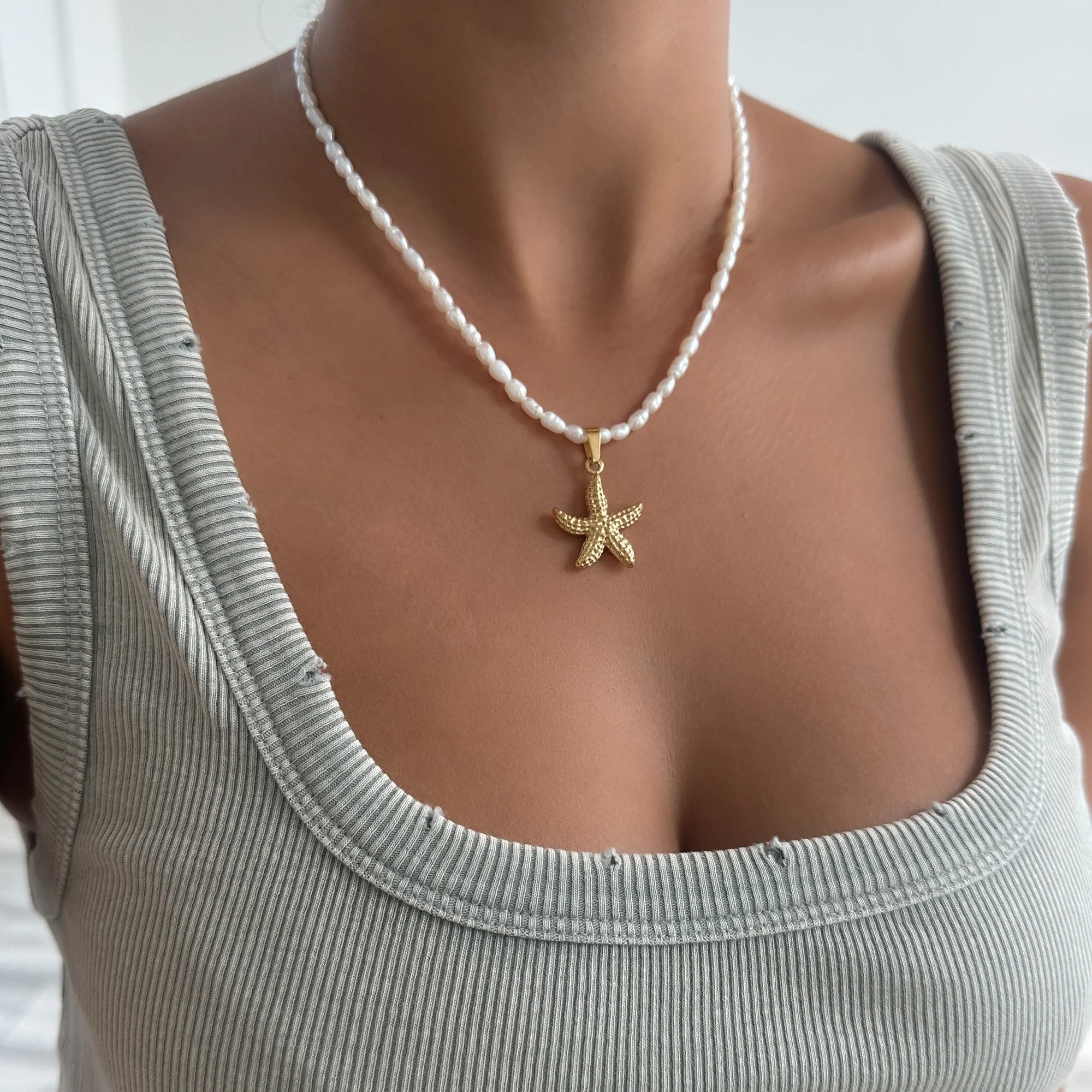 Ariel Starfish Pearl Necklace - Image 7