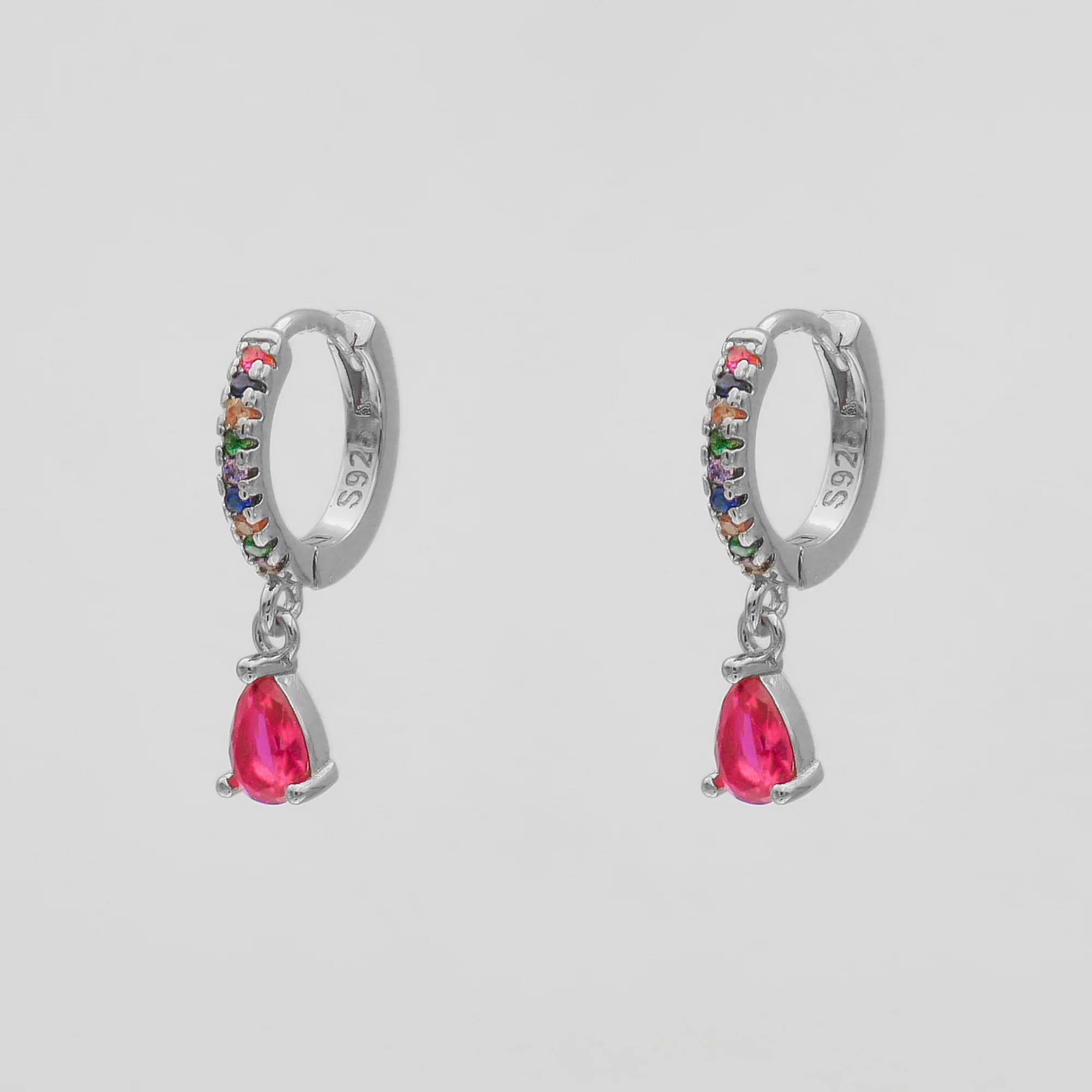 Aurora Gemstone Huggie Earrings - Image 11