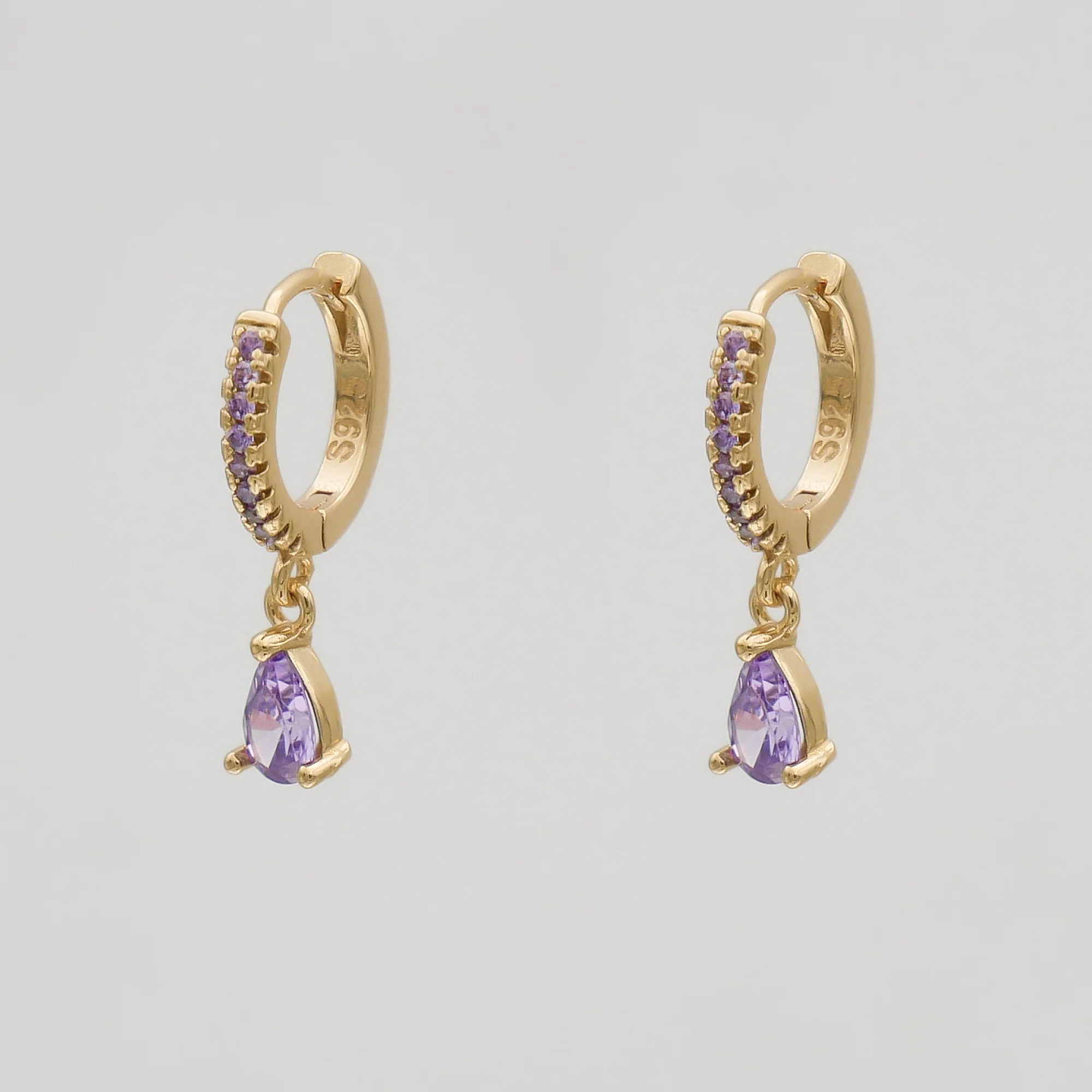 Aurora Gemstone Huggie Earrings - Image 12