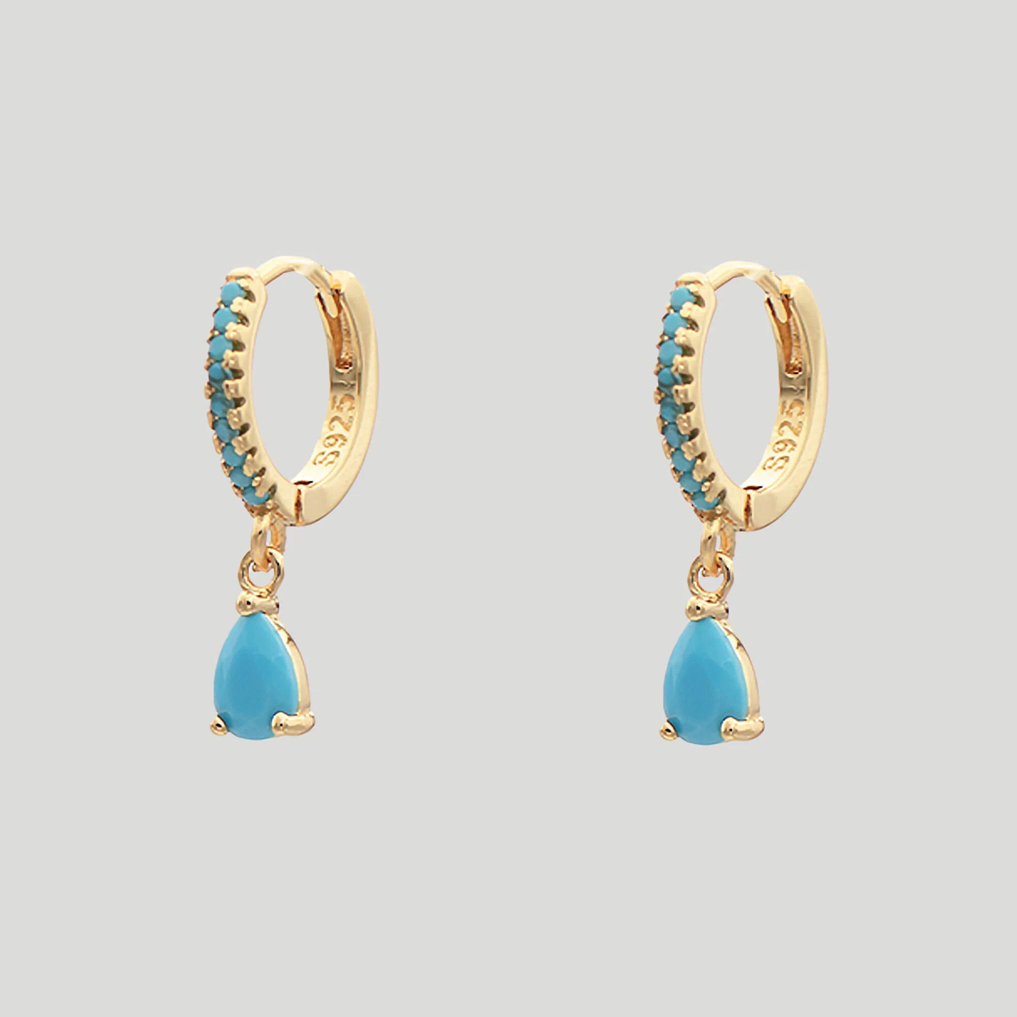Aurora Gemstone Huggie Earrings - Image 15