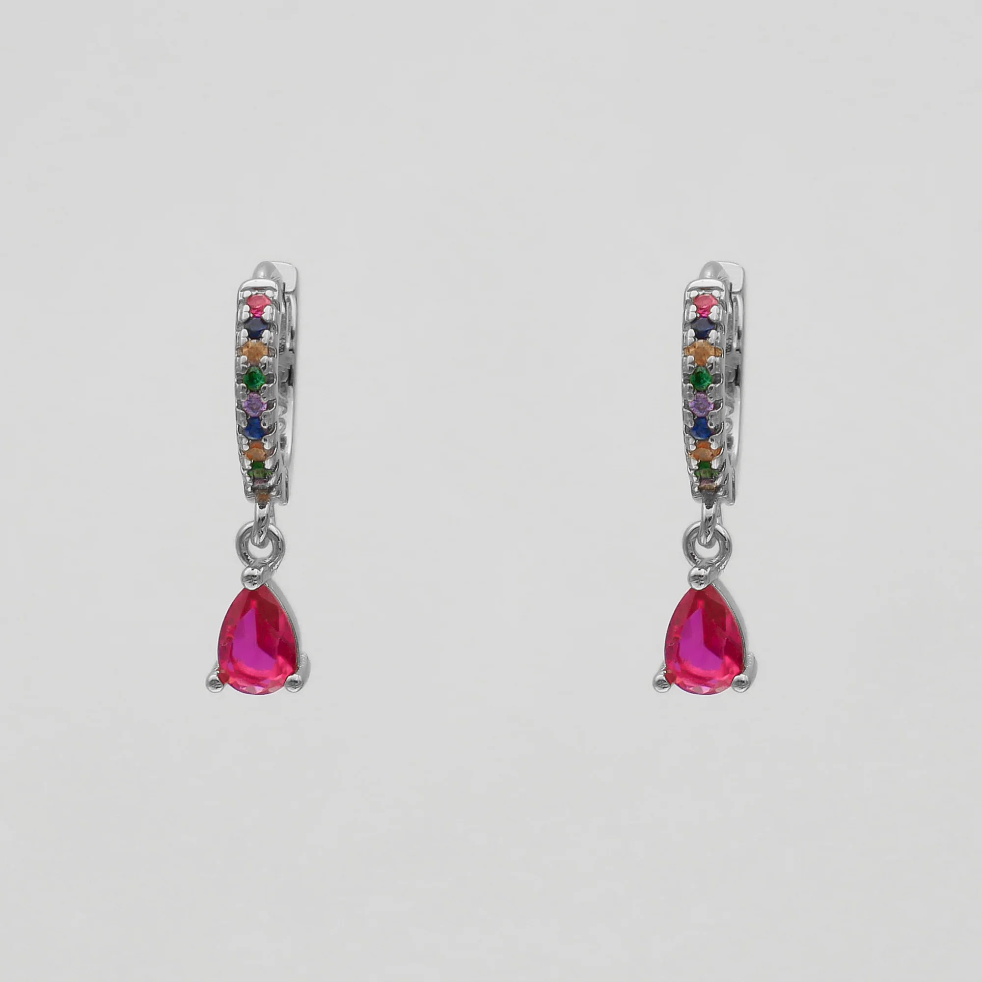 Aurora Gemstone Huggie Earrings - Image 9
