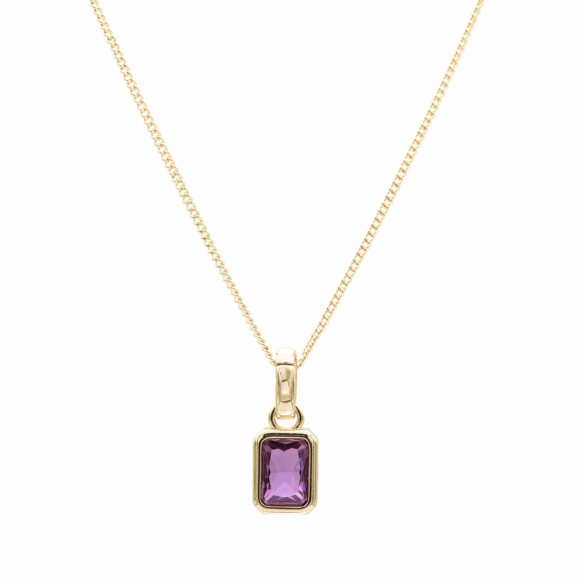 Emerald Cut Birthstone Necklace - Image 12