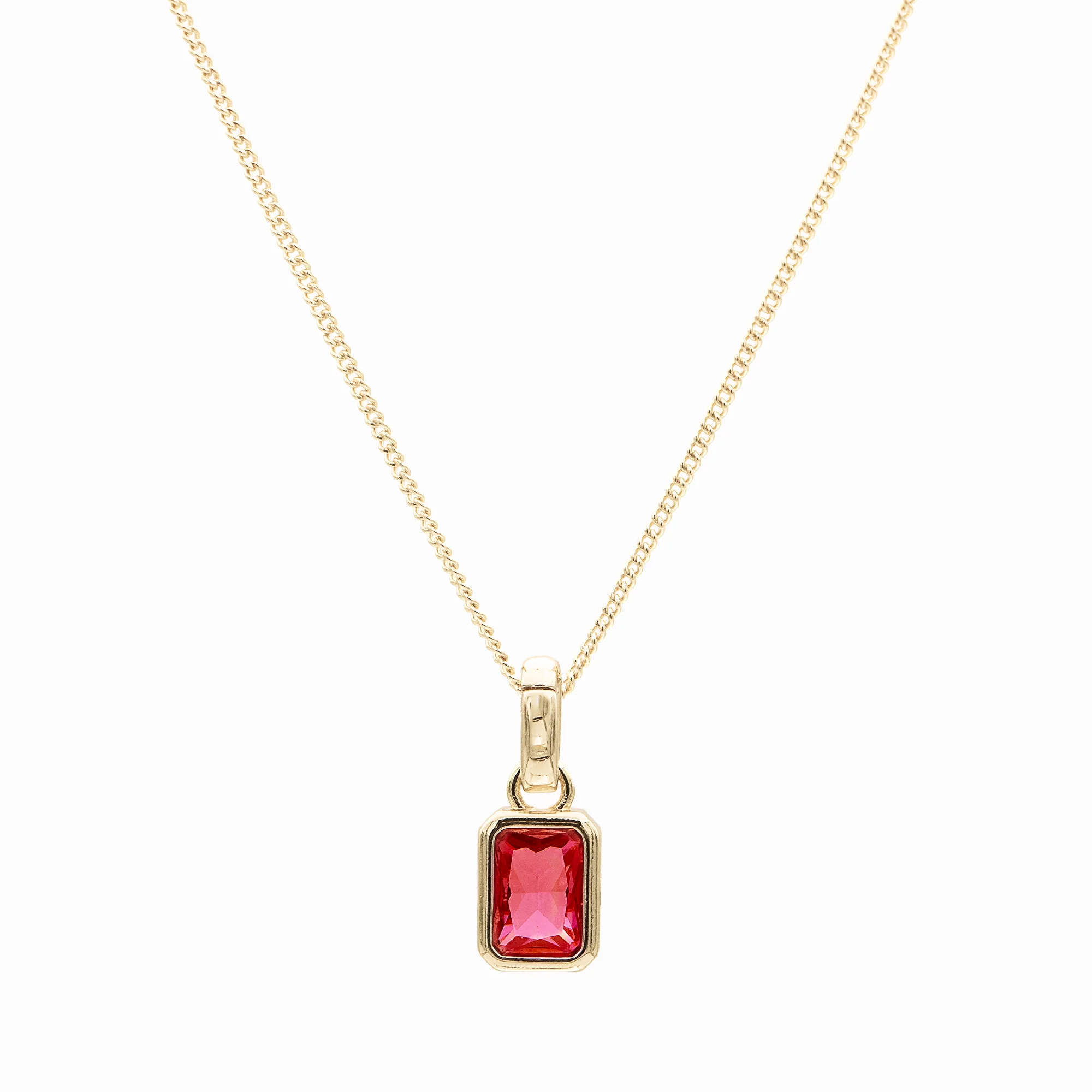 Emerald Cut Birthstone Necklace - Image 22