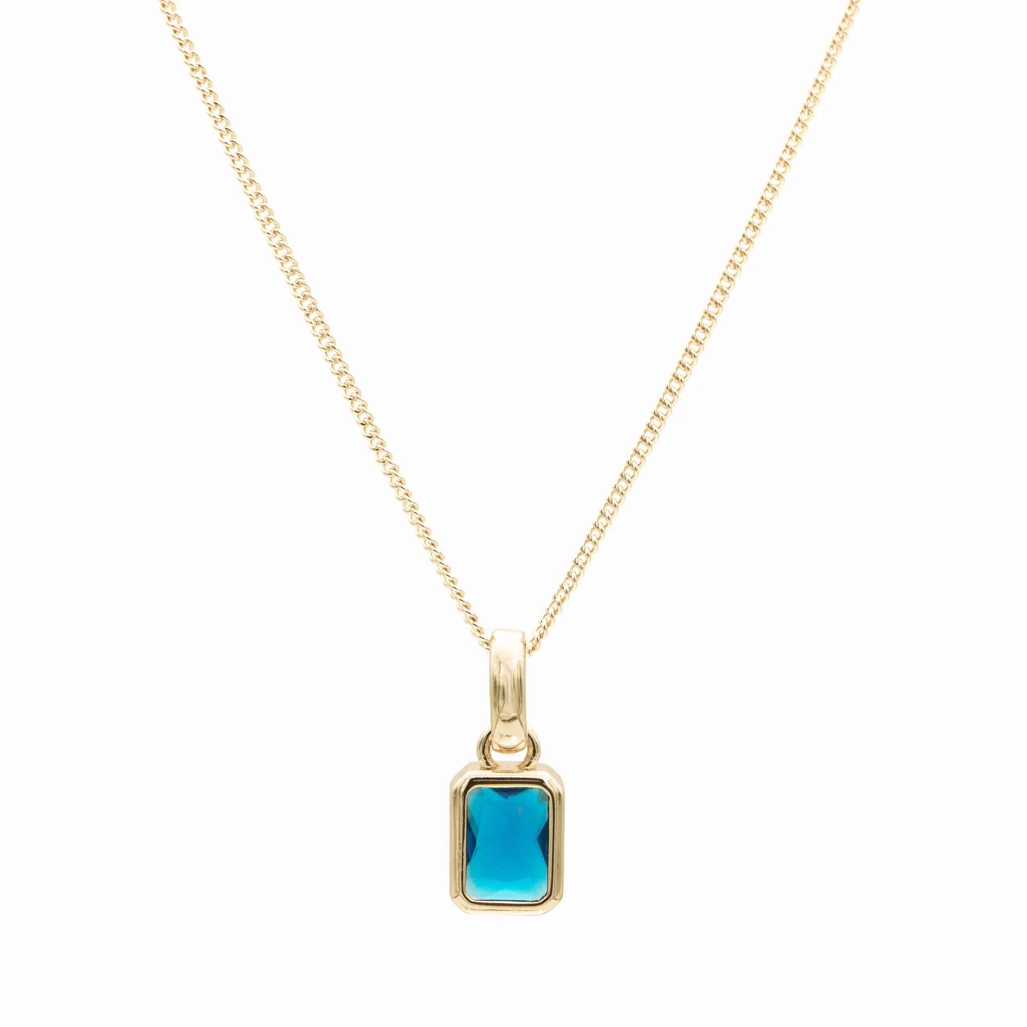 Emerald Cut Birthstone Necklace - Image 26