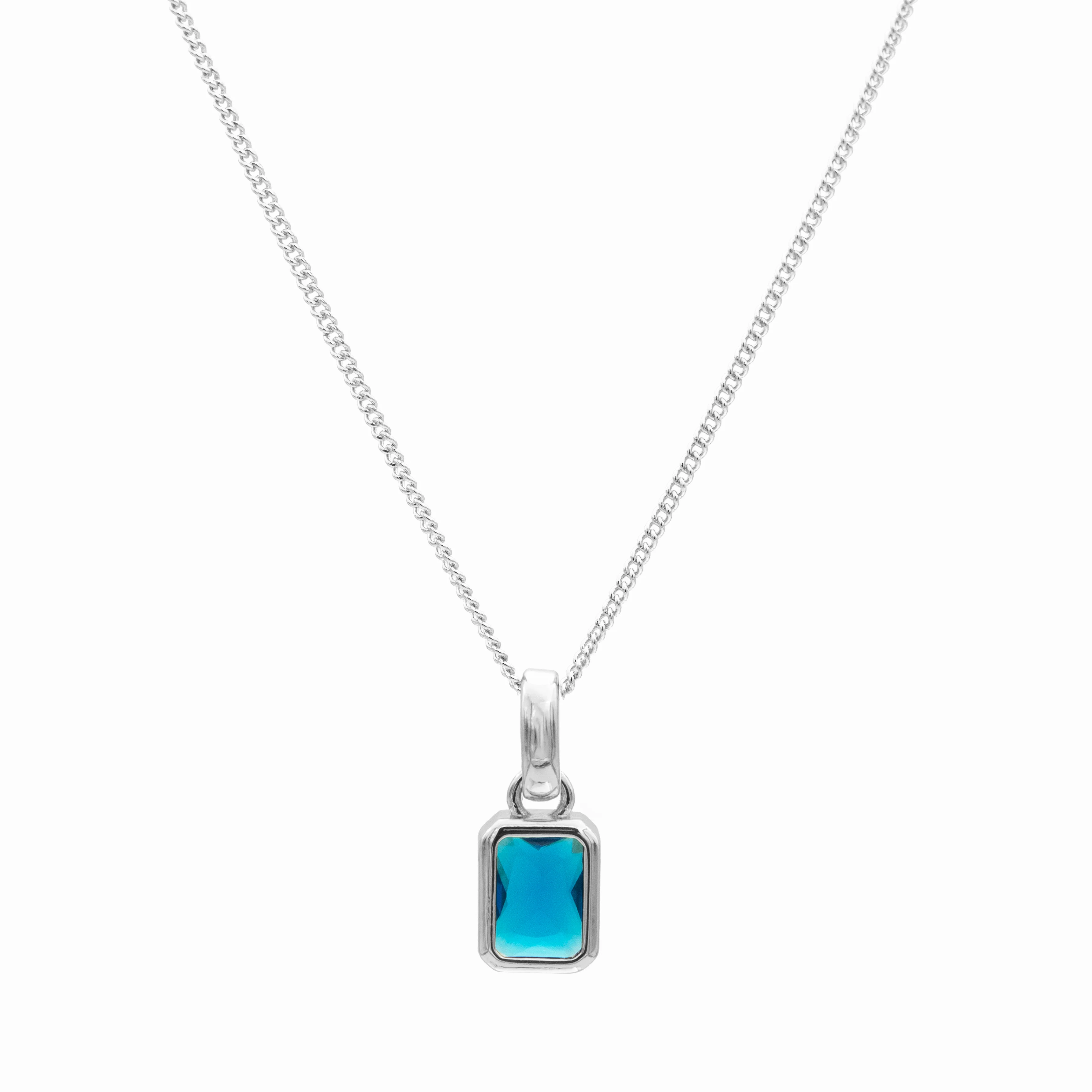 Emerald Cut Birthstone Necklace - Image 27