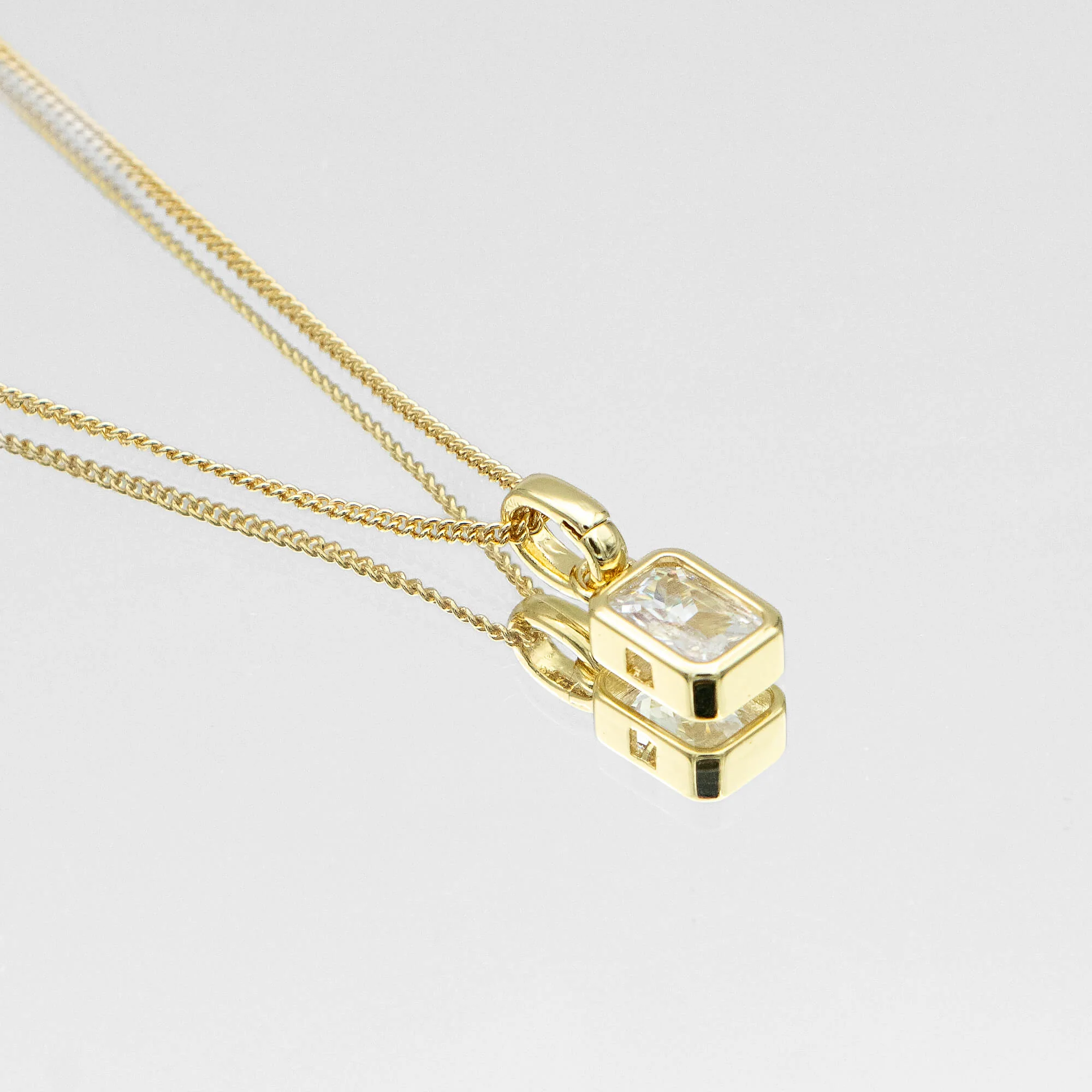 Emerald Cut Birthstone Necklace - Image 3