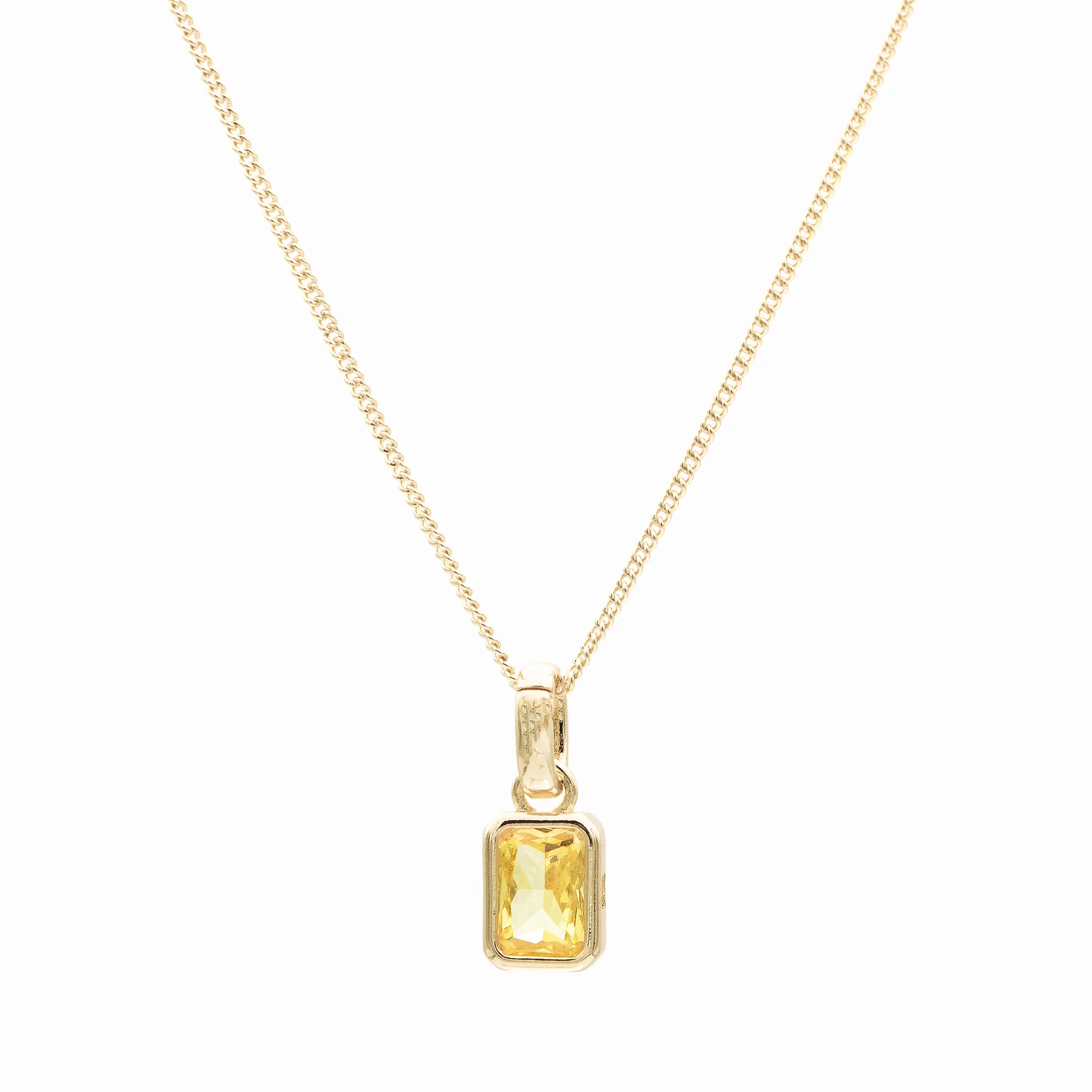 Emerald Cut Birthstone Necklace - Image 30
