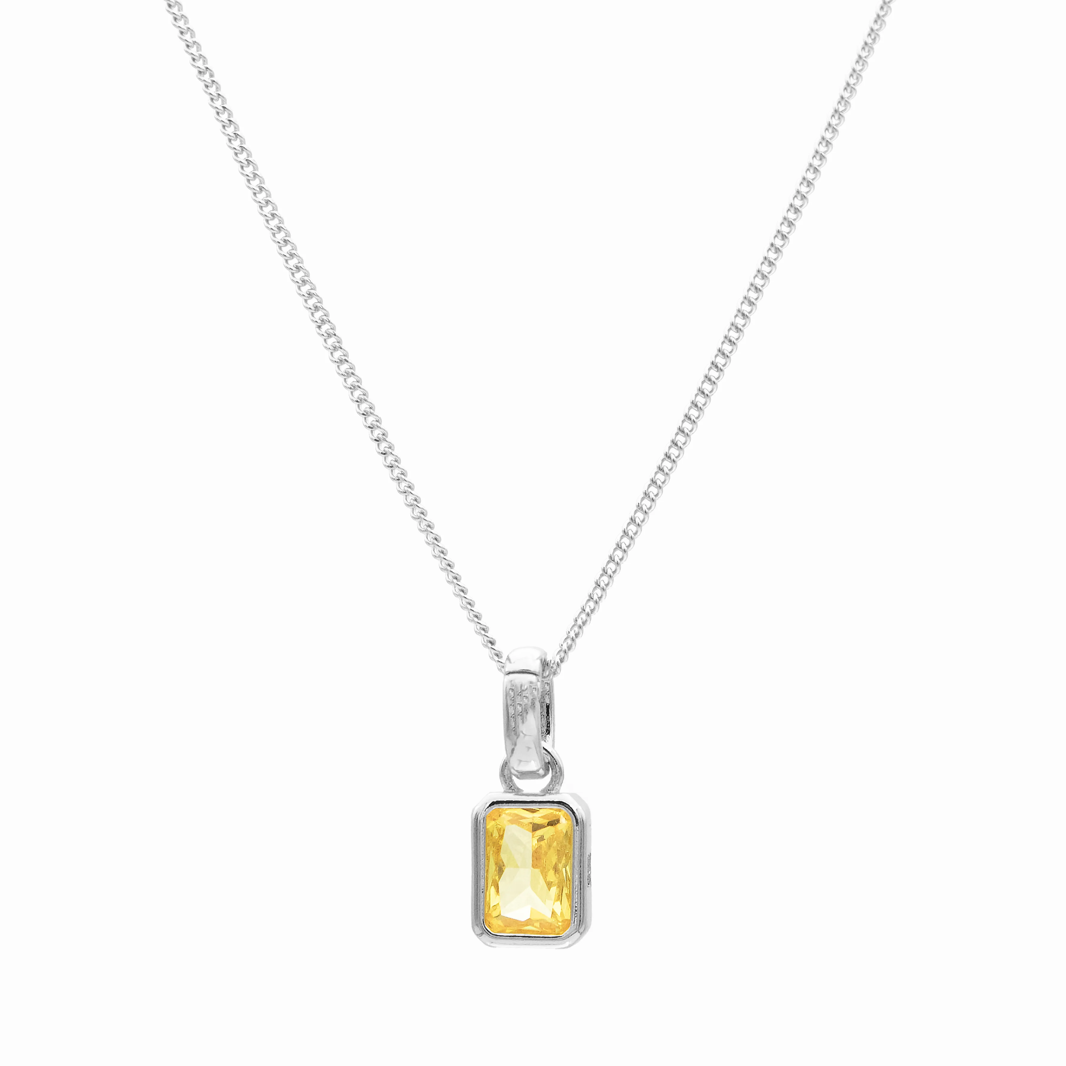 Emerald Cut Birthstone Necklace - Image 31