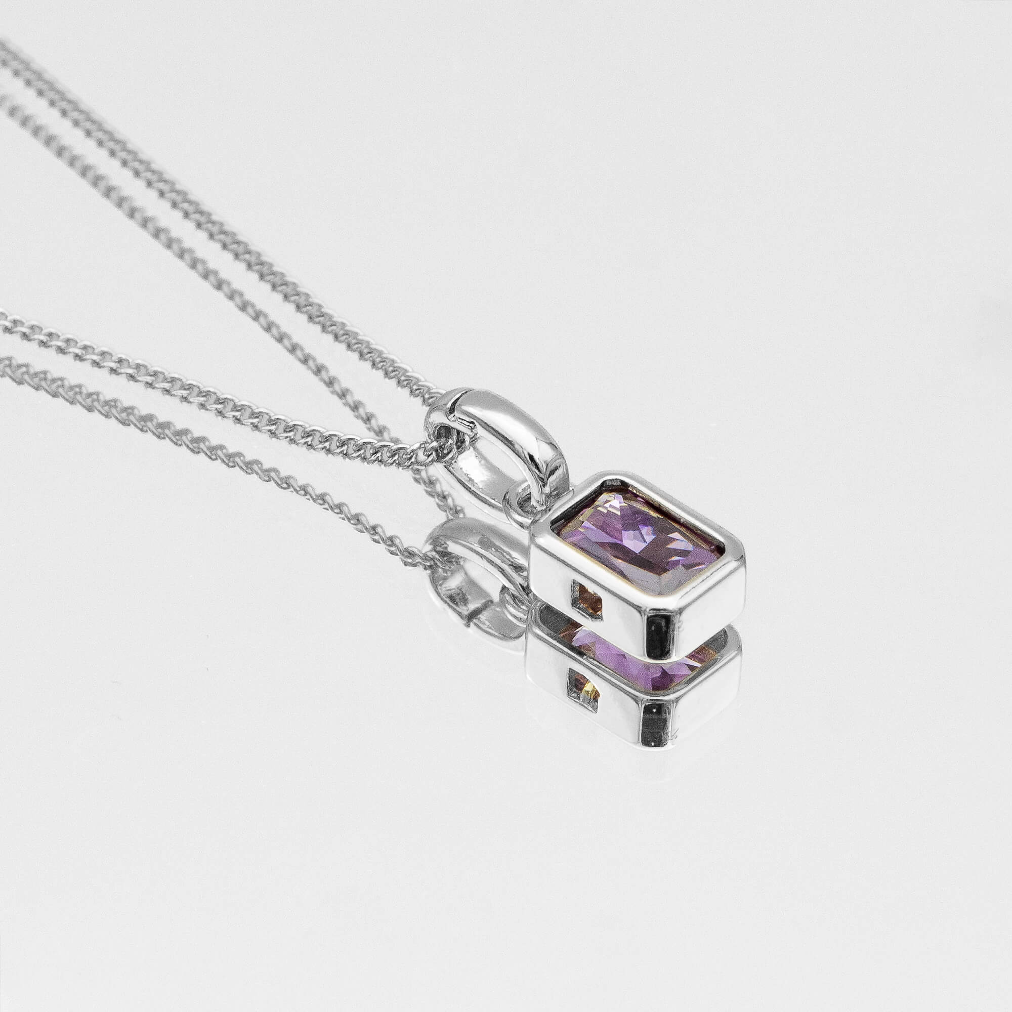 Emerald Cut Birthstone Necklace - Image 7