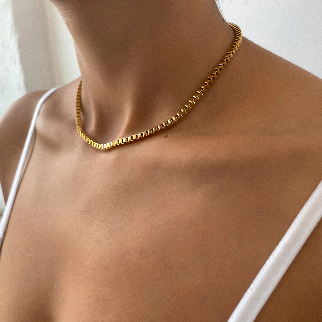 Box Chain Necklace | Gold - Image 10