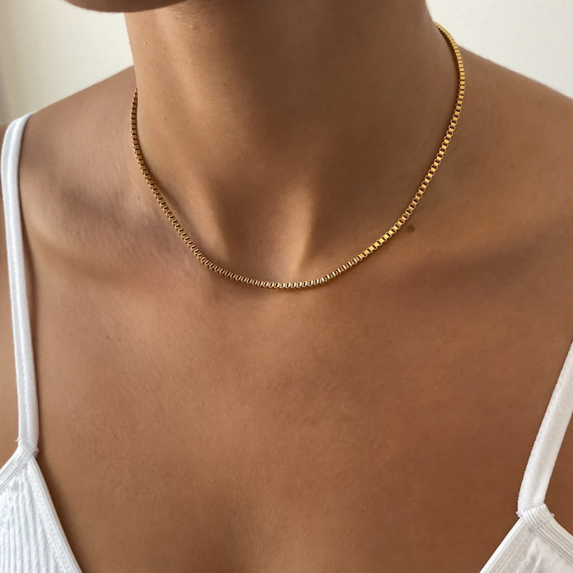 Box Chain Necklace | Gold - Image 3