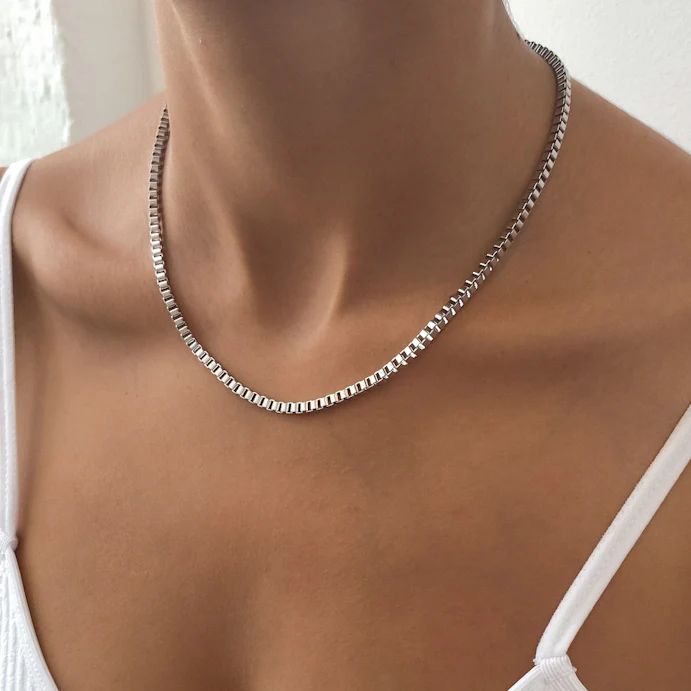 Box Chain Necklace | Silver - Image 8