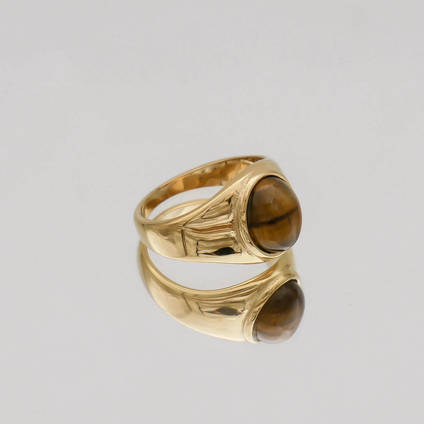 Amber Tiger Eye Signet Ring - Image 4