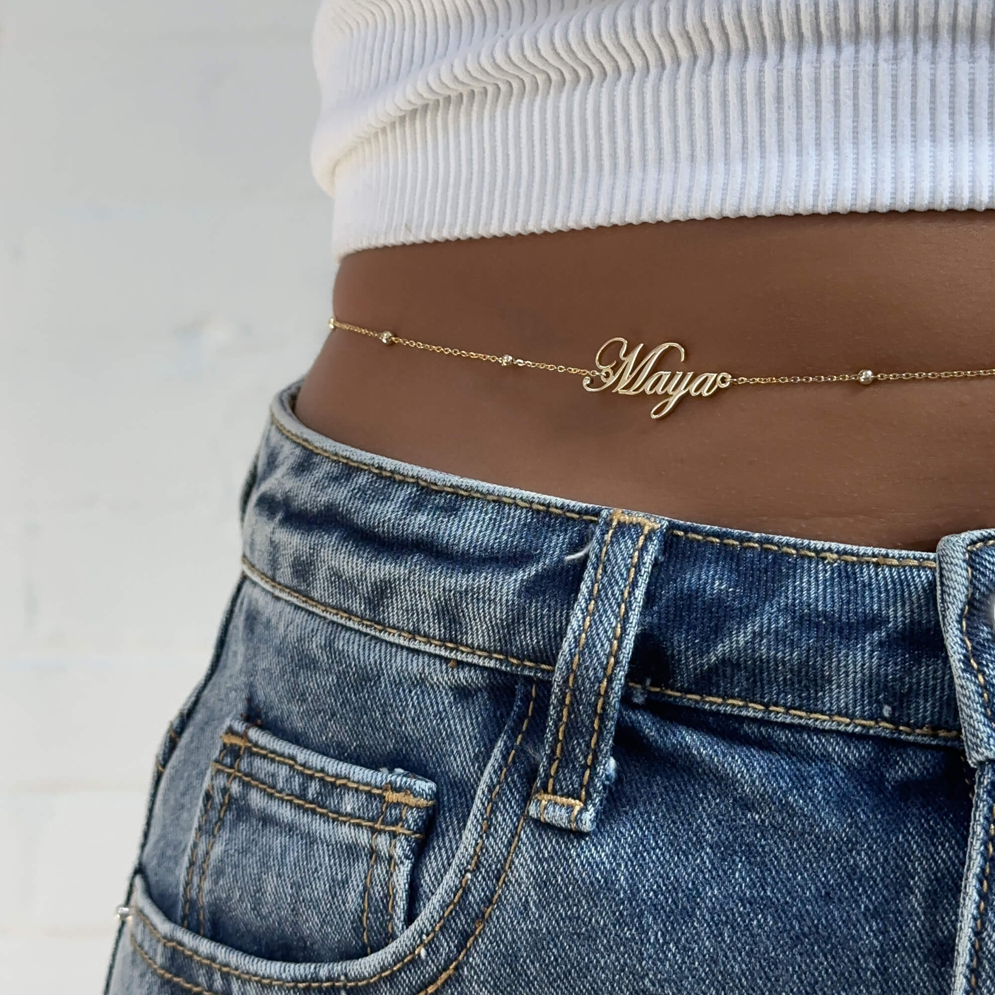 Cali Custom Name Belly Chain - Image 12