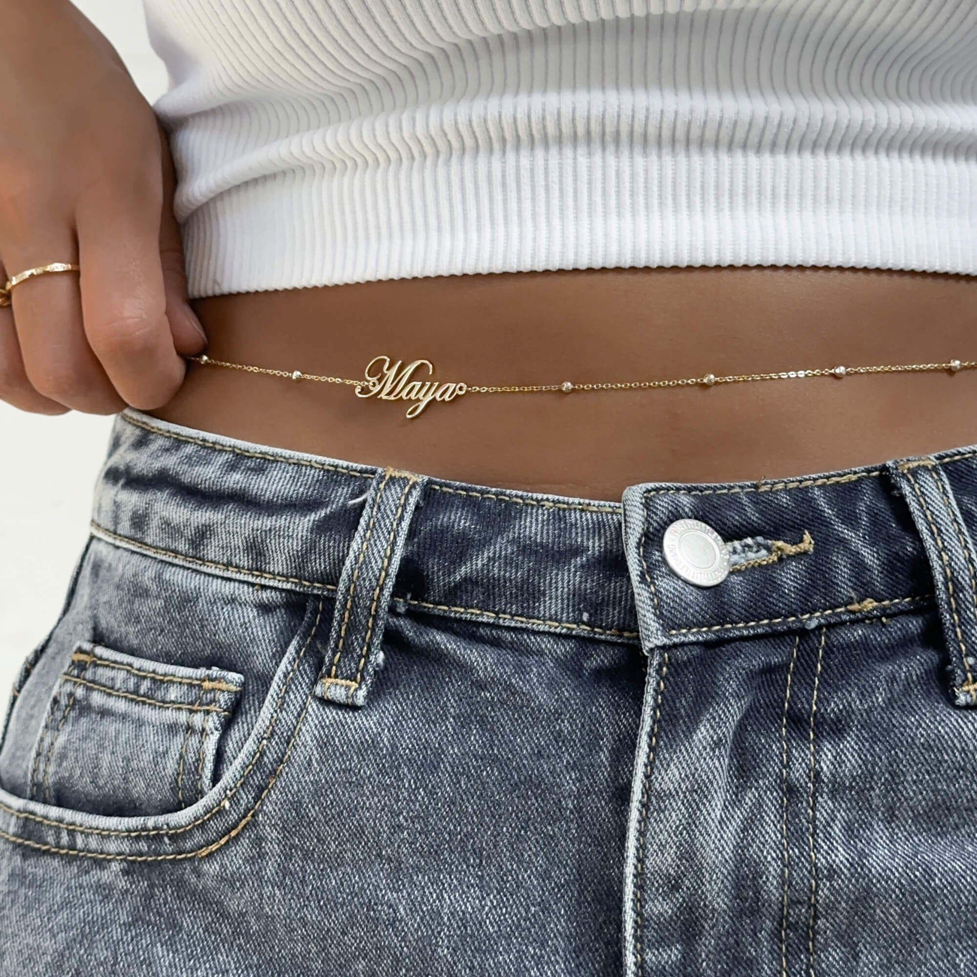 Cali Custom Name Belly Chain - Image 4