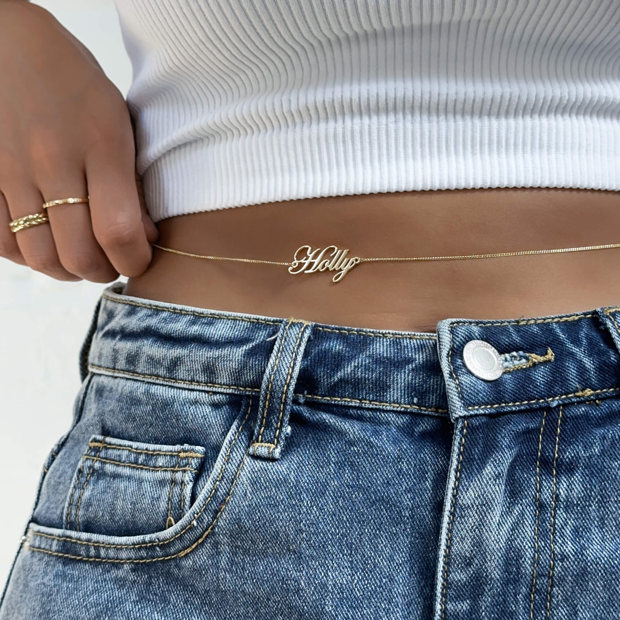 Cali Custom Name Belly Chain - Image 5