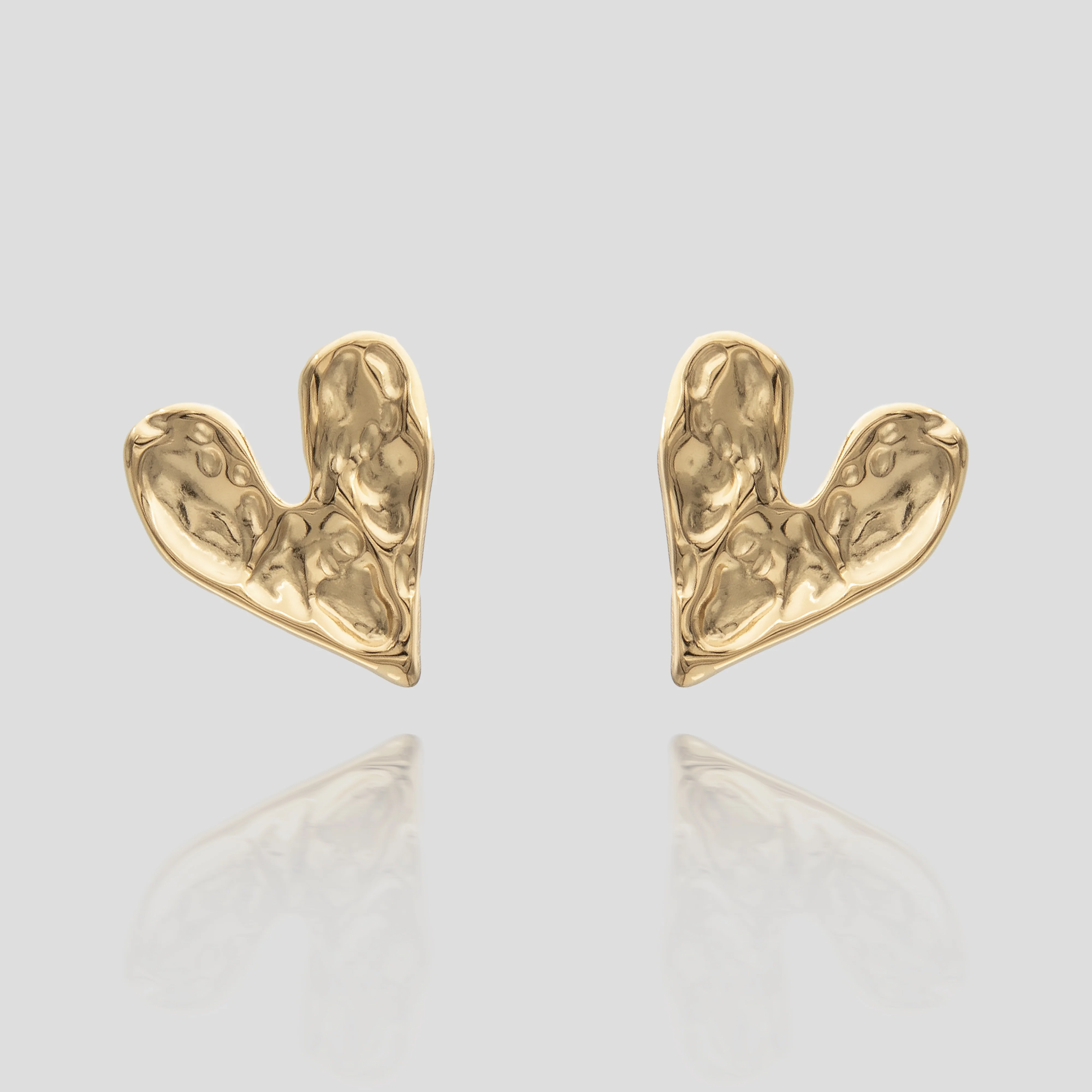 Cari Hammered Heart Earrings