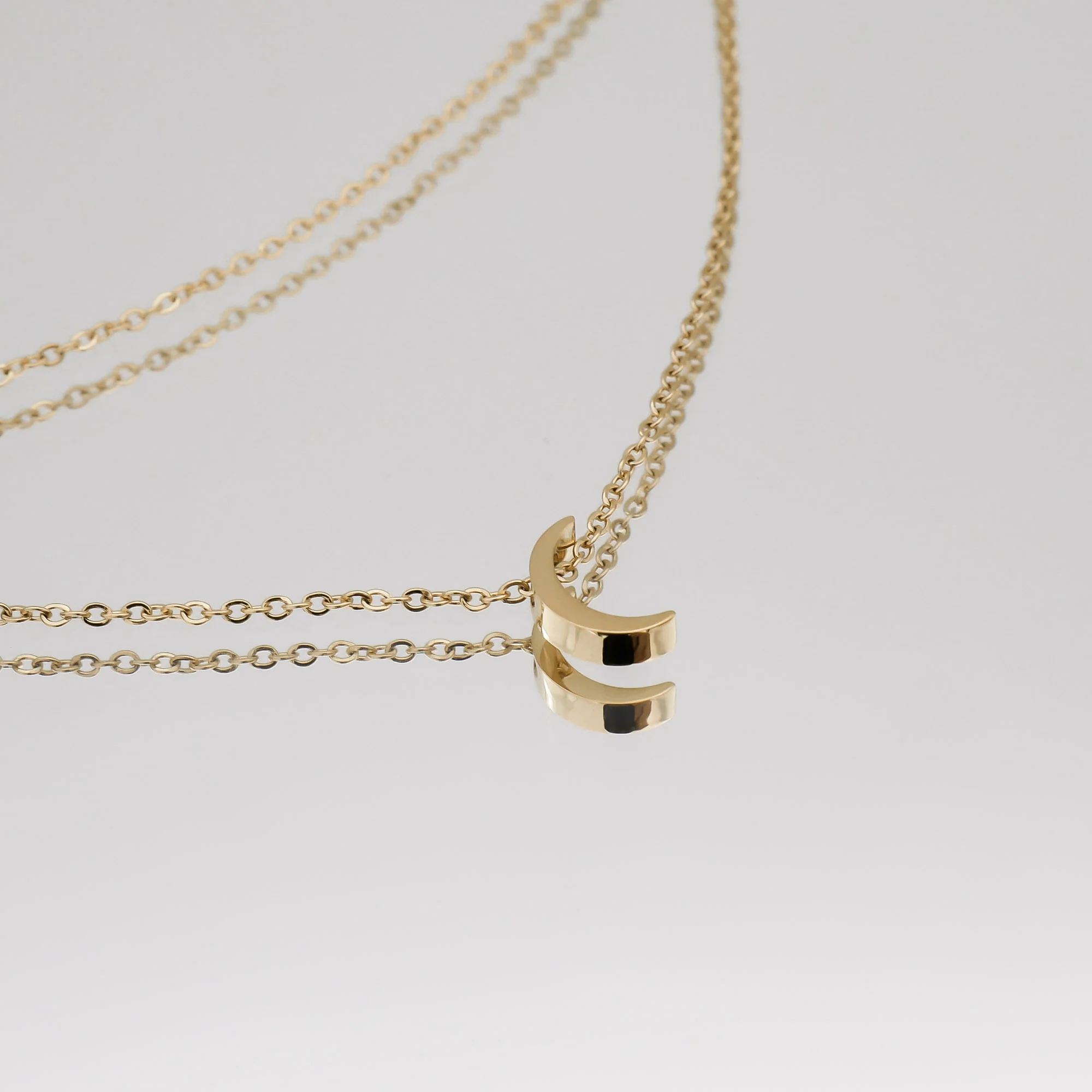 Celine Layered Moon Necklace - Image 3