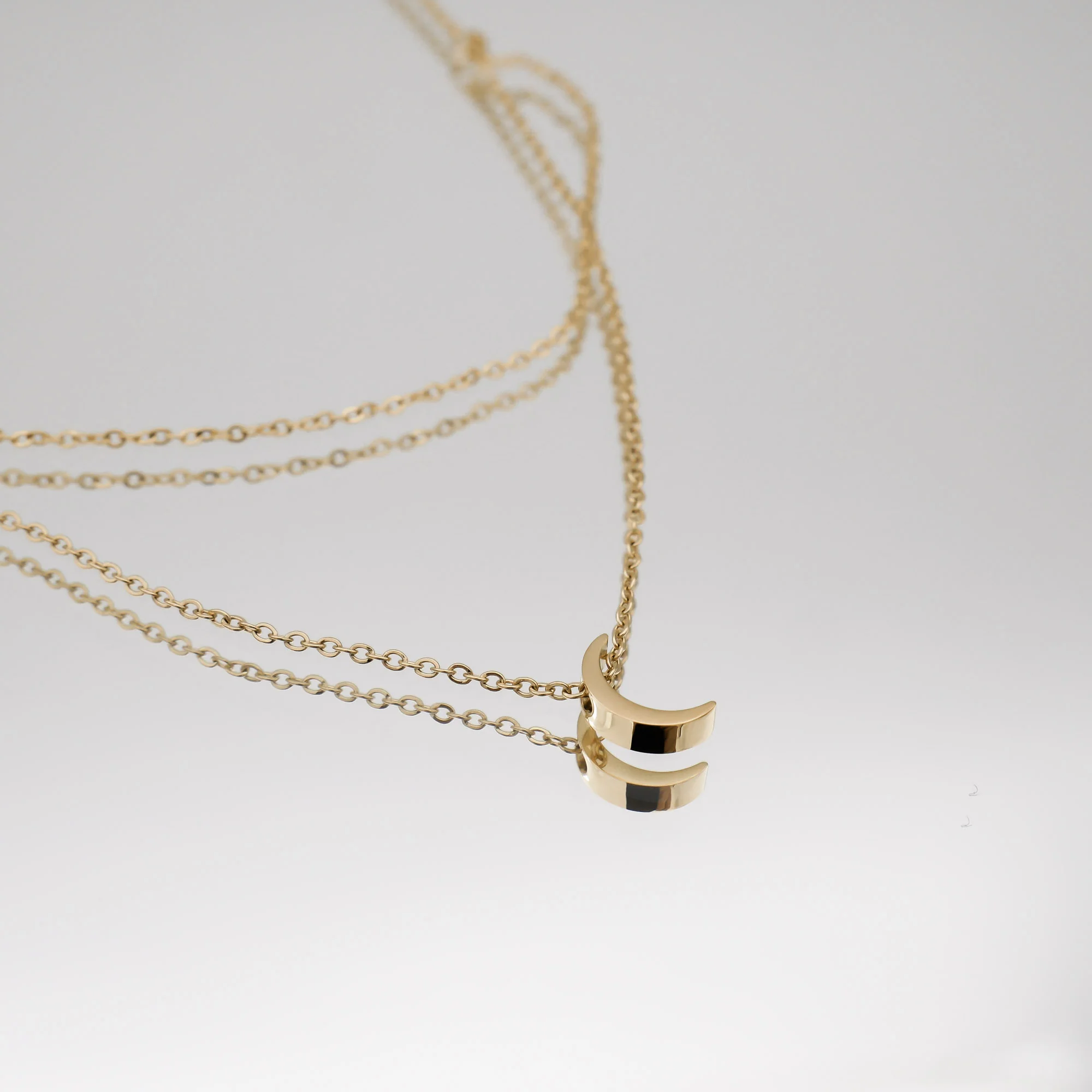 Celine Layered Moon Necklace - Image 4