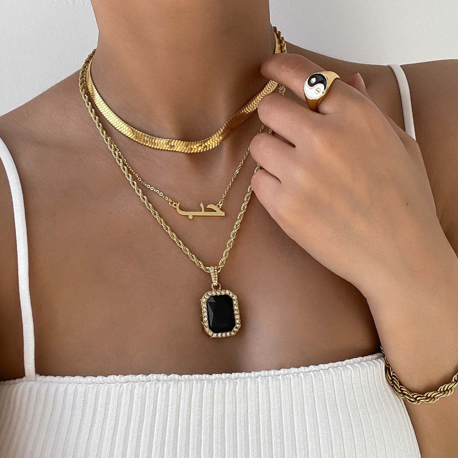 Chunky Herringbone Snake Necklace - Image 2