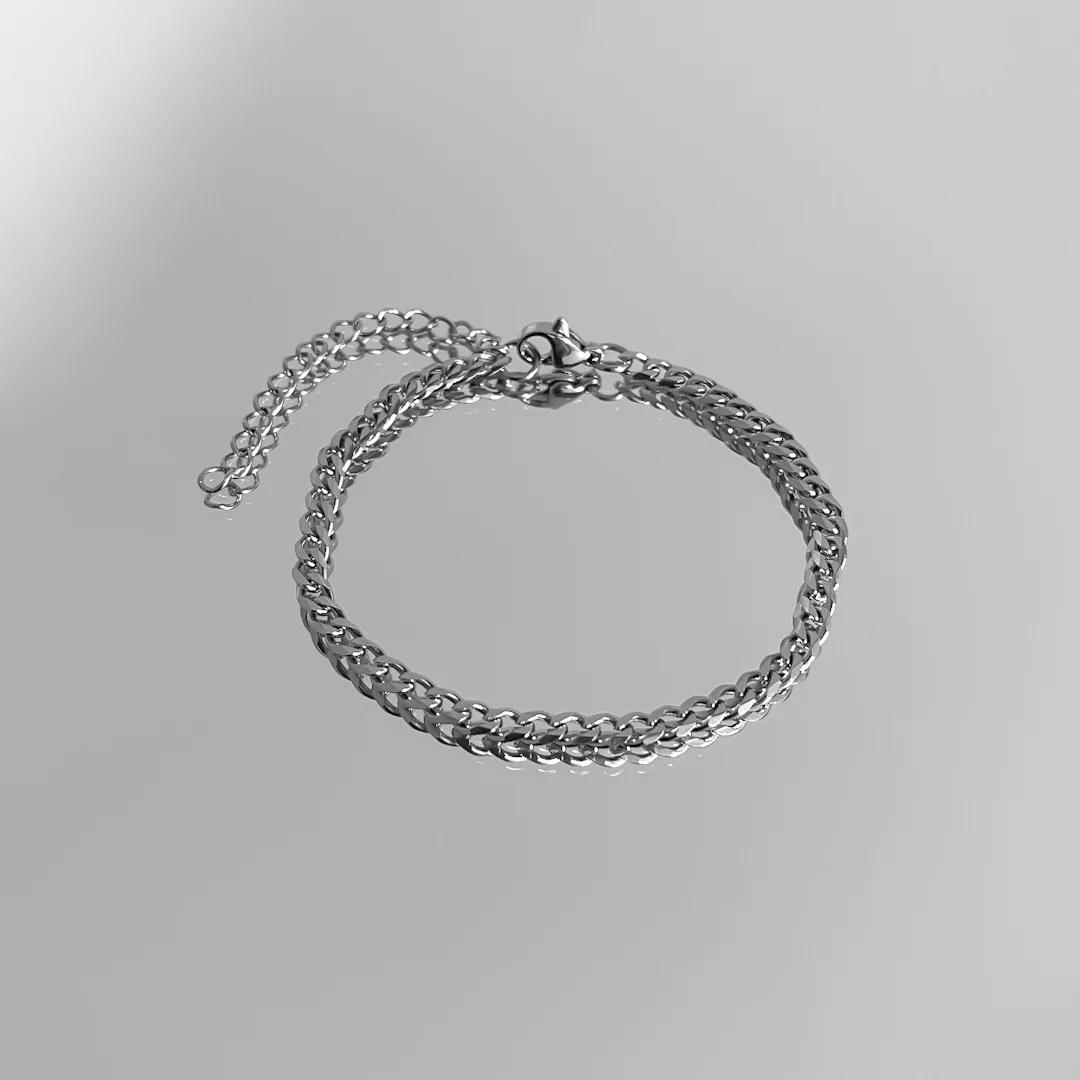 Classic Cuban Anklet Silver - Image 3