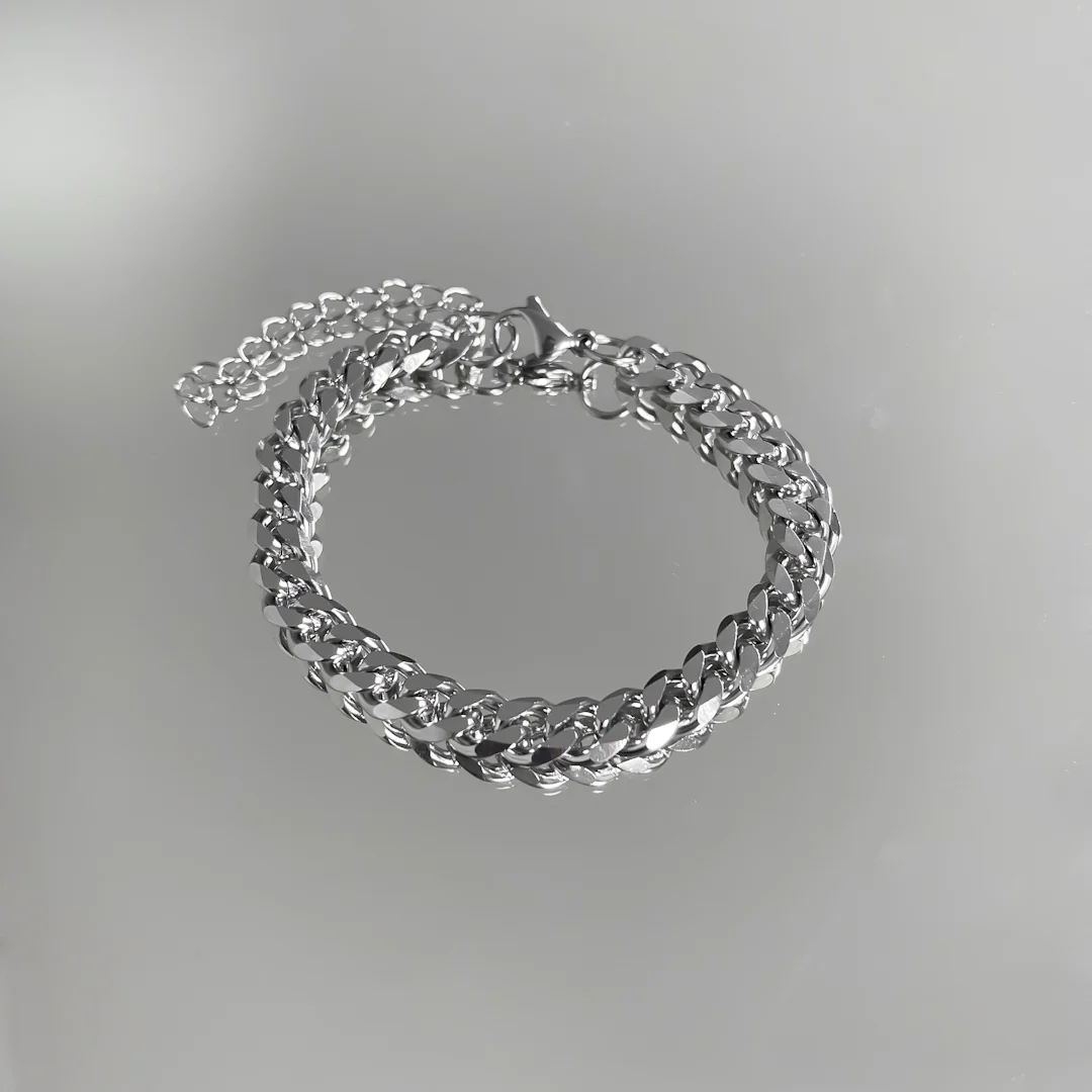 Classic Cuban Anklet Silver - Image 5