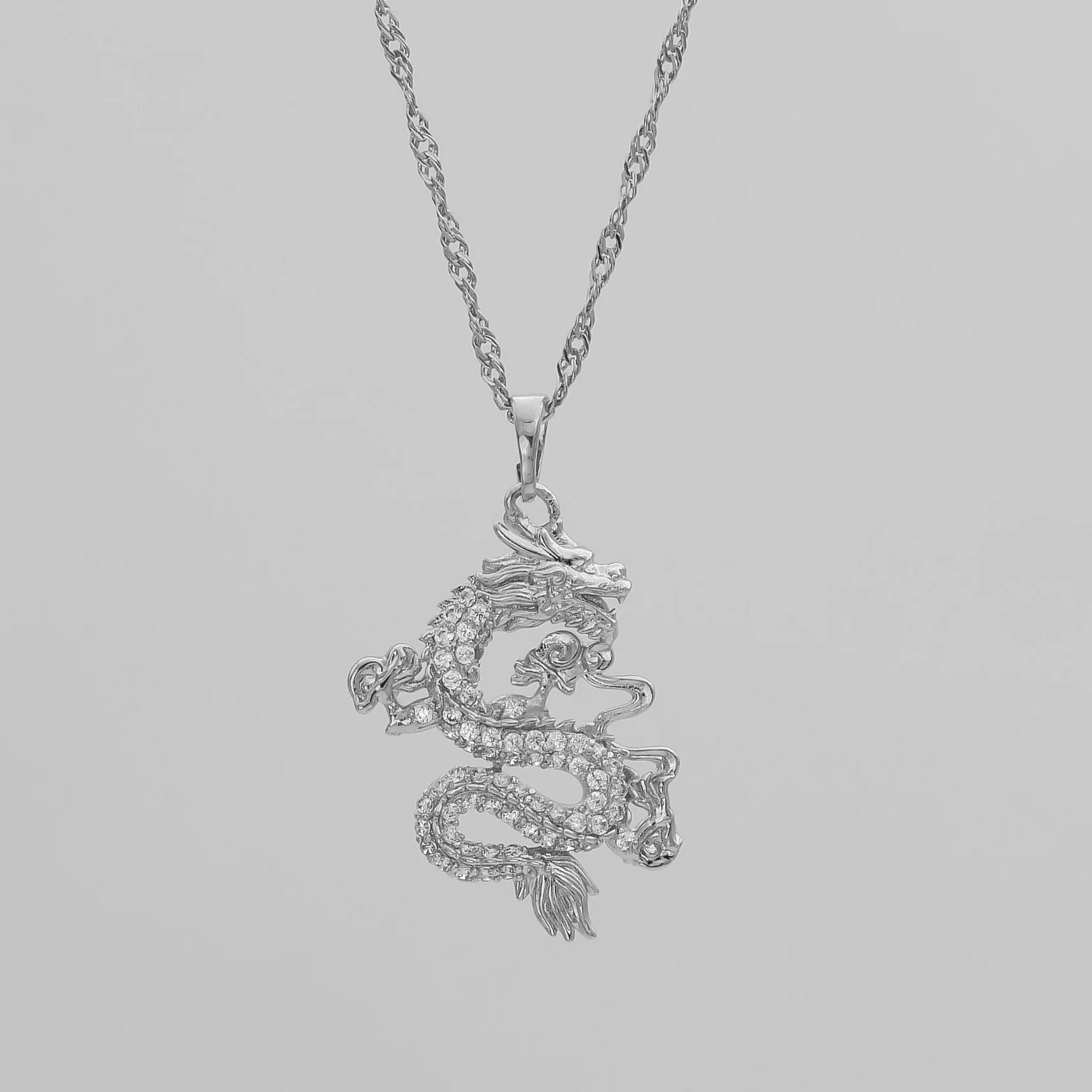 CZ Dragon Necklace - Image 4