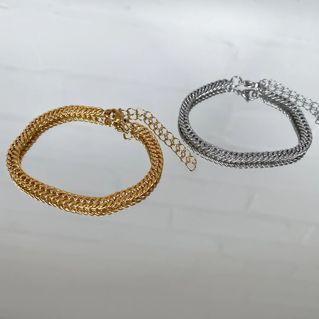 Double Link Curb Anklet | Silver - Image 6