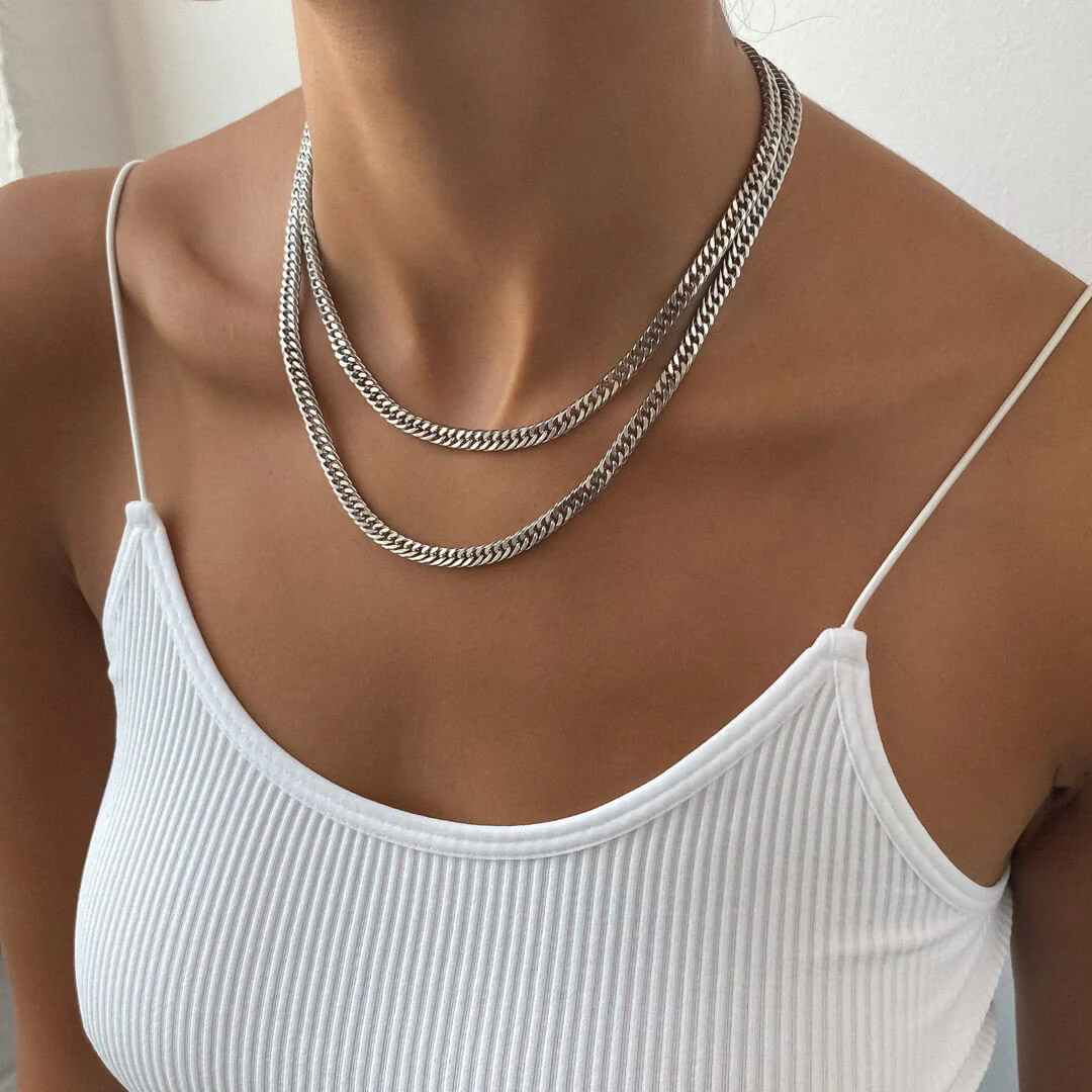 Double Link Curb Chain | Silver - Image 4