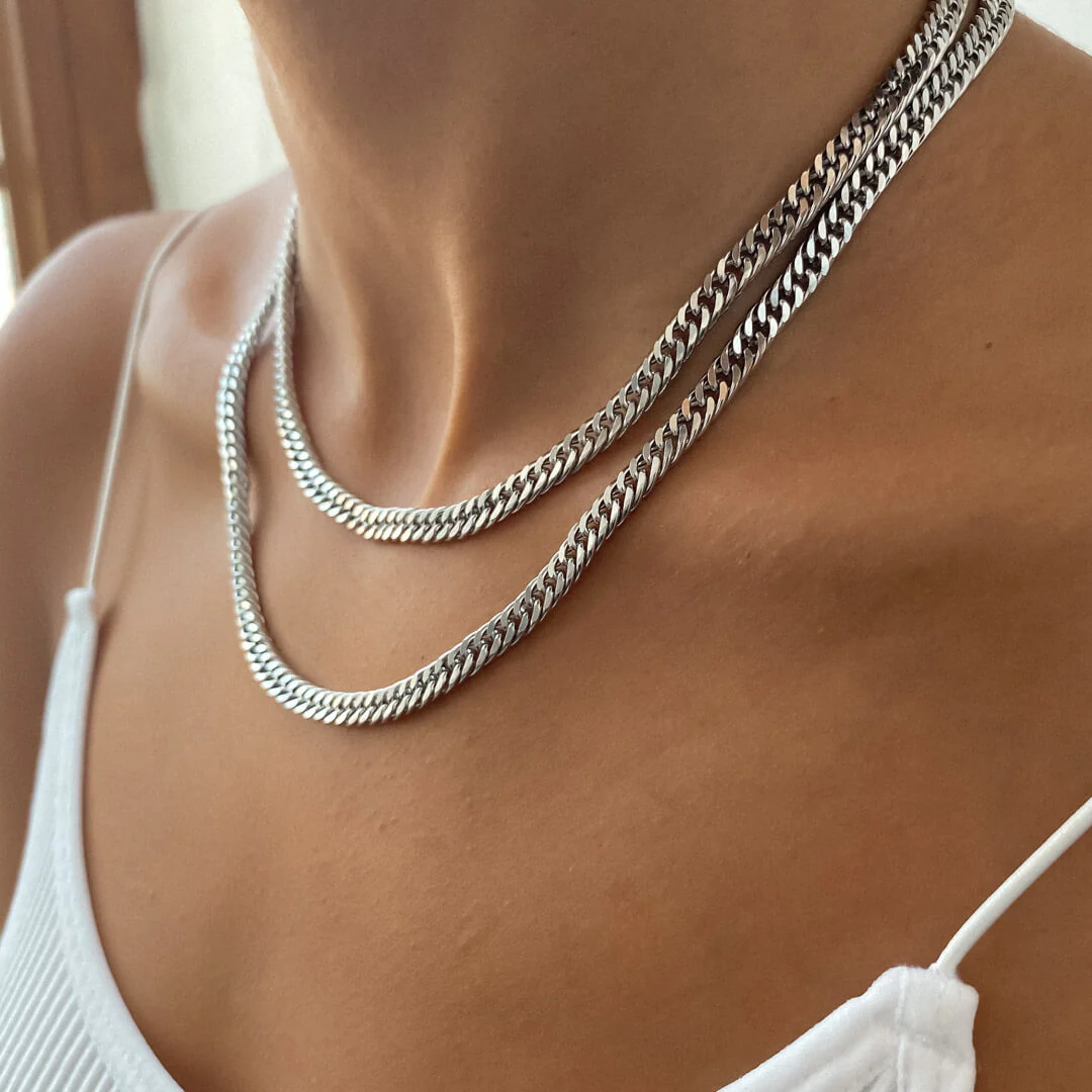 Double Link Curb Chain | Silver - Image 6