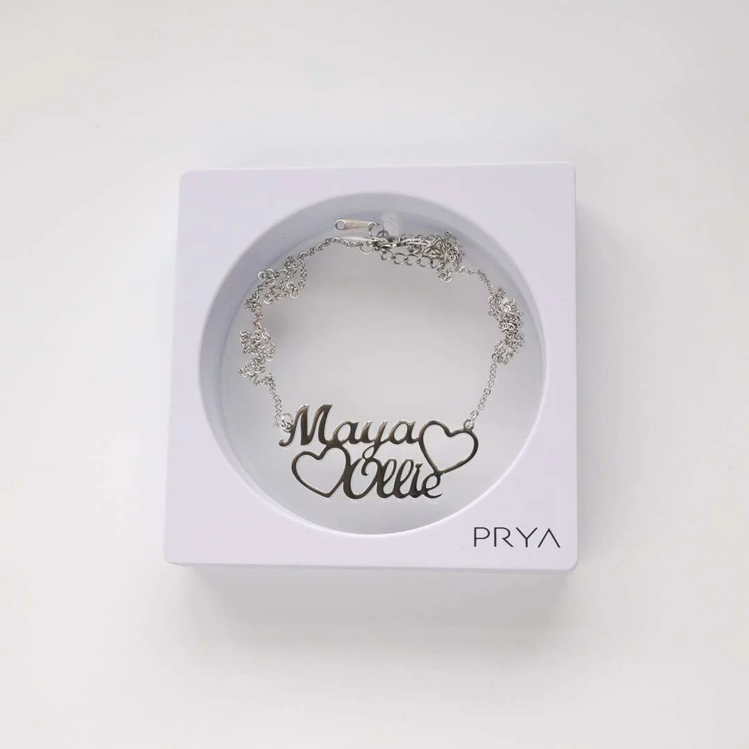 Double Name Heart Necklace - Image 9