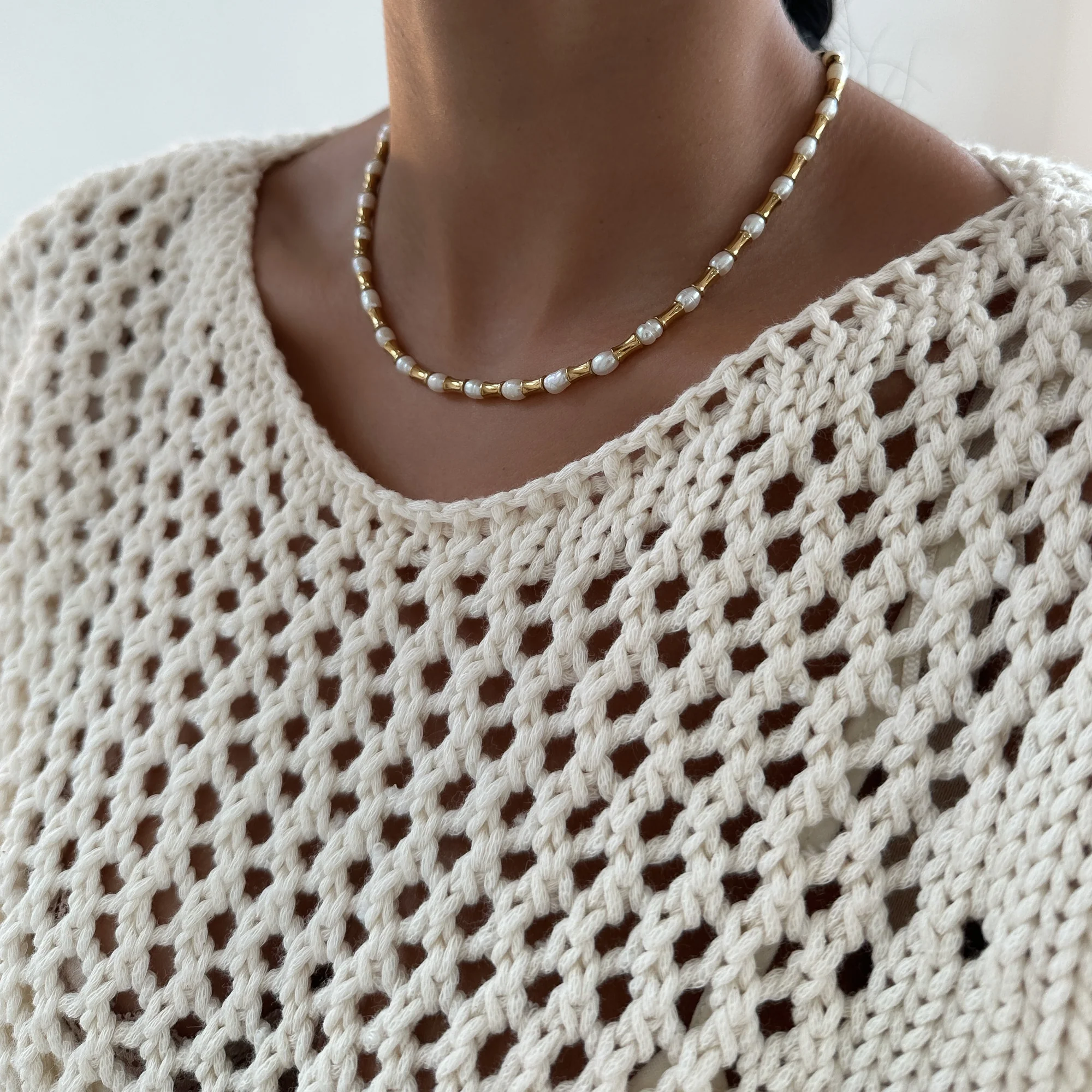 Eden Pearl Bead Necklace - Image 2