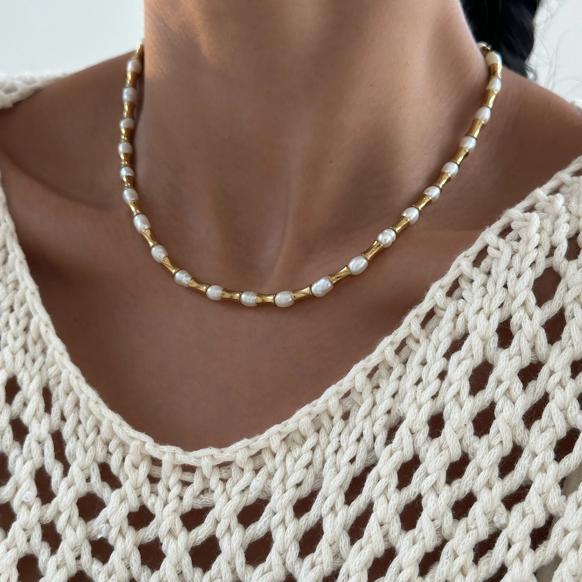 Eden Pearl Bead Necklace - Image 4