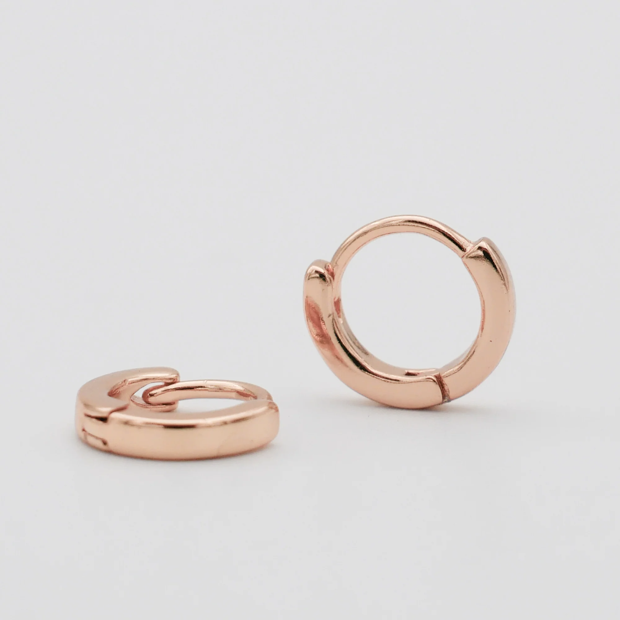 Elle Rose Gold Filled Huggie Earrings - Image 2