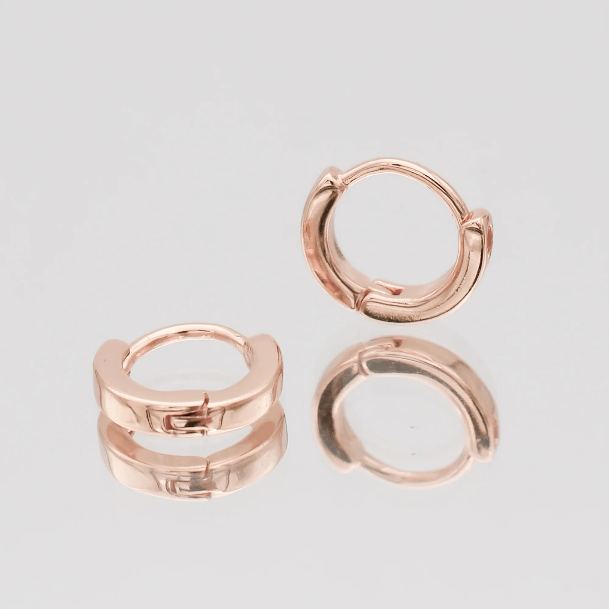 Elle Rose Gold Filled Huggie Earrings - Image 3