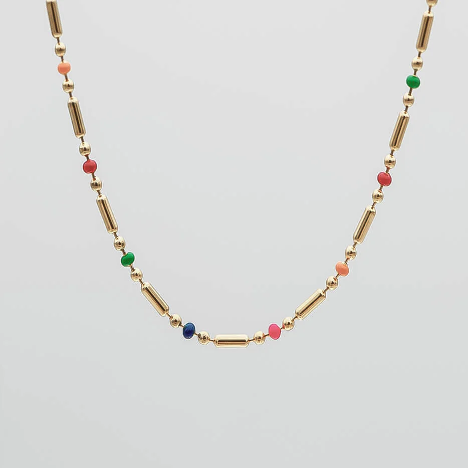Elsie Rainbow Bead Necklace