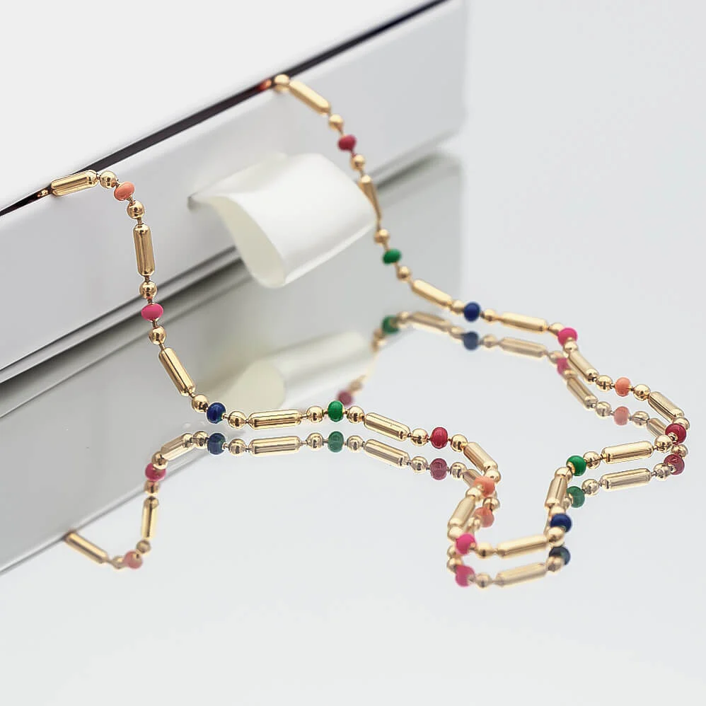 Elsie Rainbow Bead Necklace - Image 3