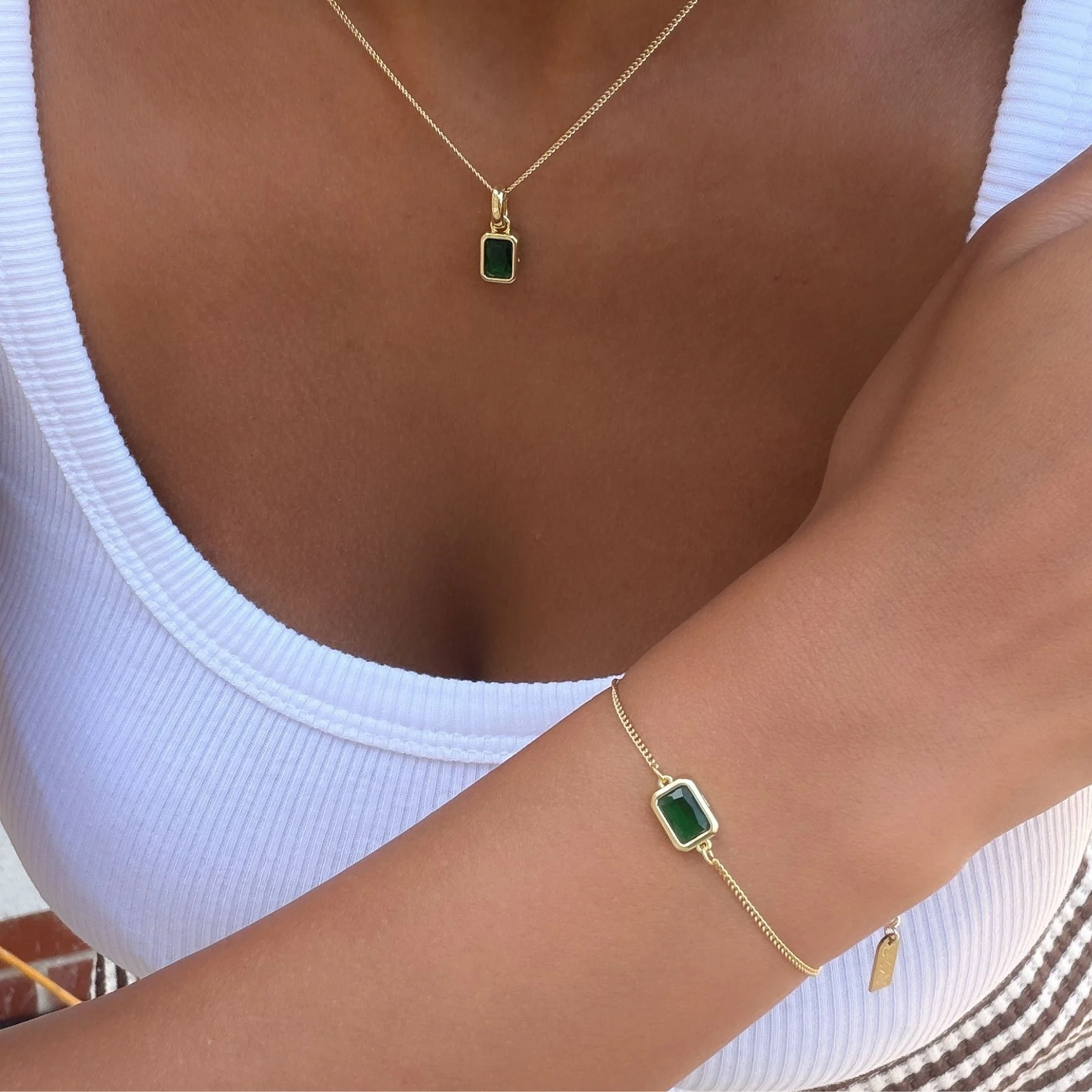 Emerald Cut Birthstone Bracelet - Image 5