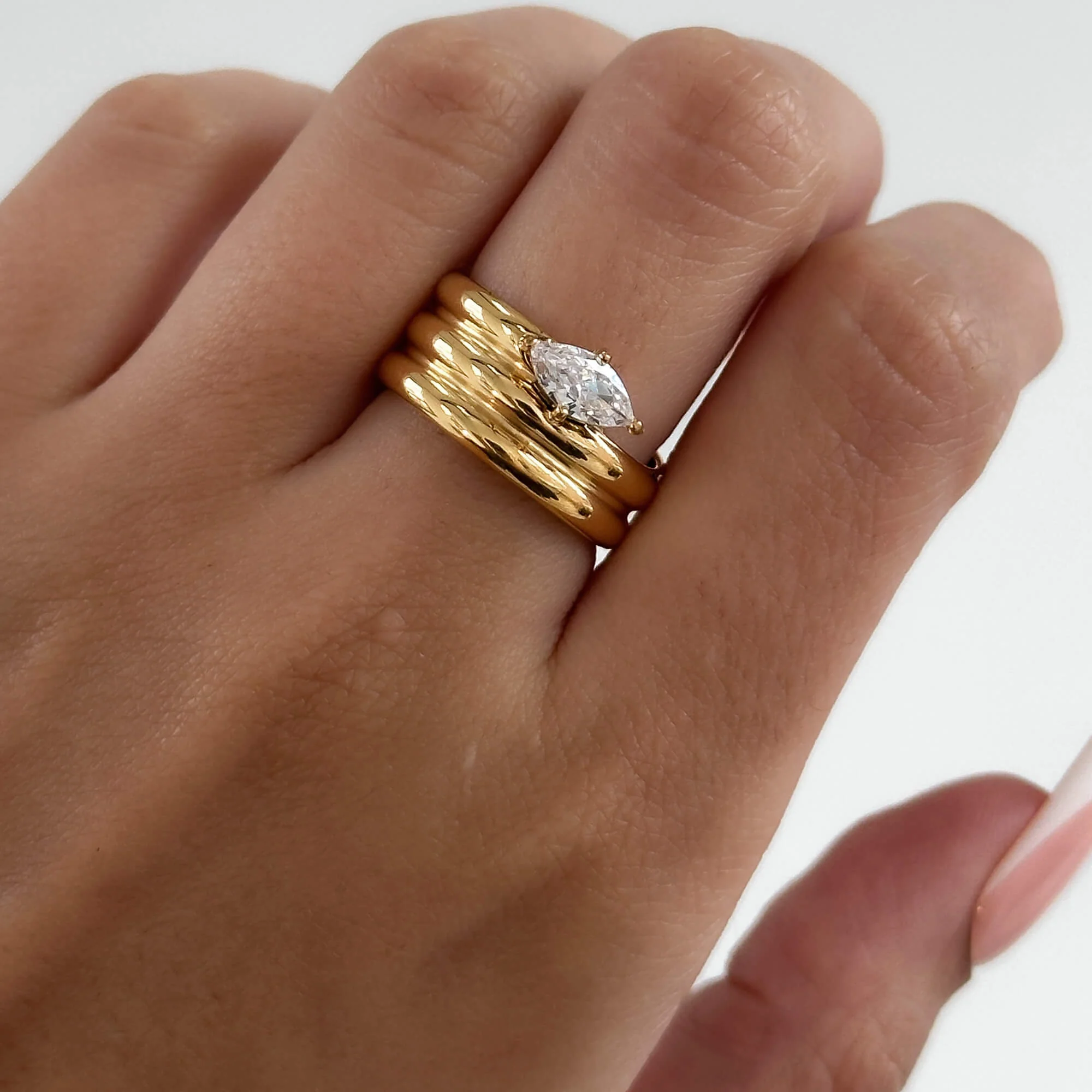 Emilia Double Band Stone Ring - Image 4